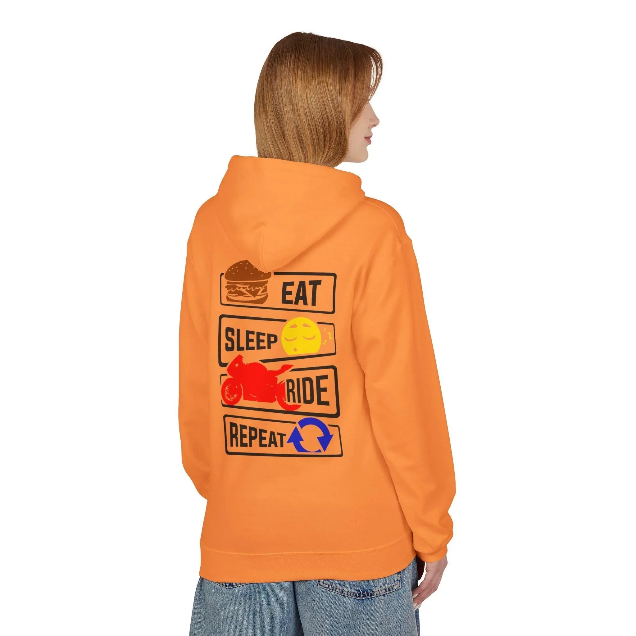 Ride in Style: Eat, Sleep, Repeat Premium Fleece Hoodie