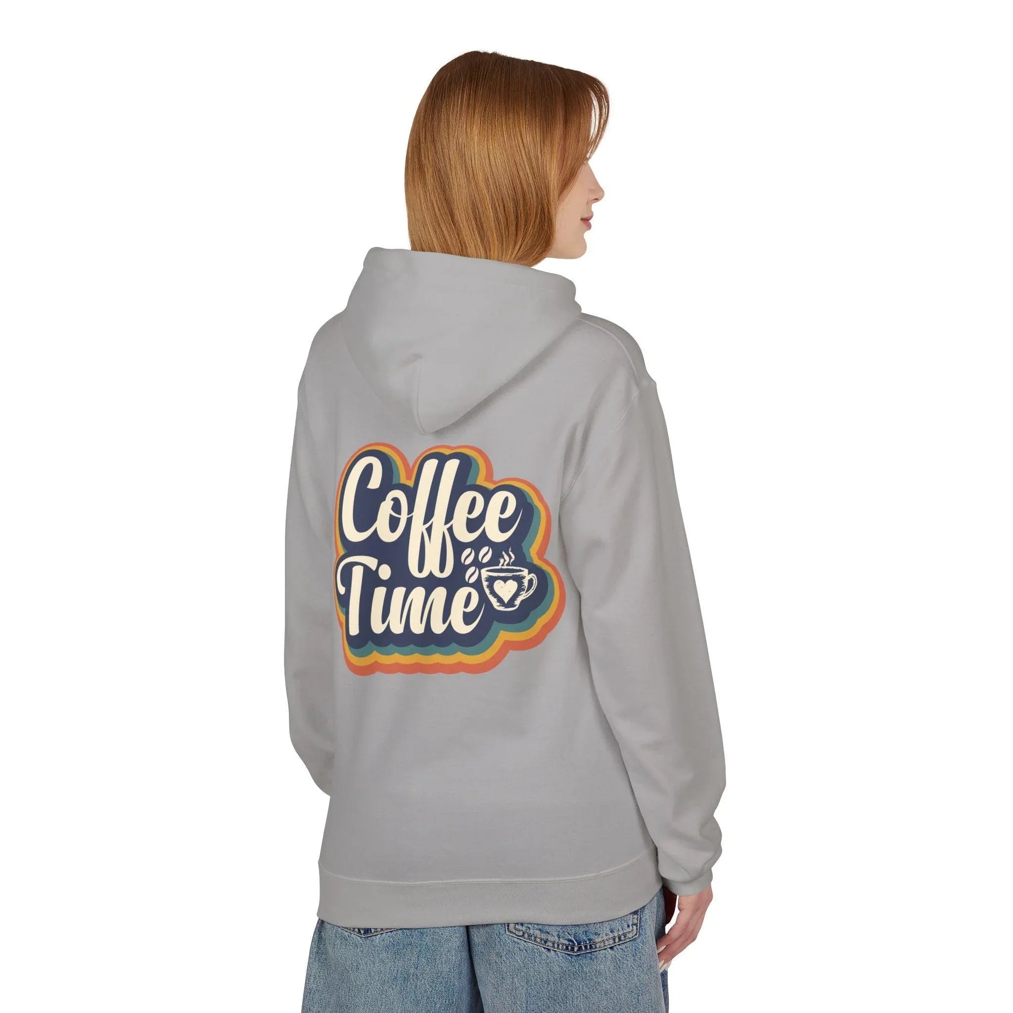 Cozy 'Coffee Time' Fleece Hoodie for Trendy Style and Comfort