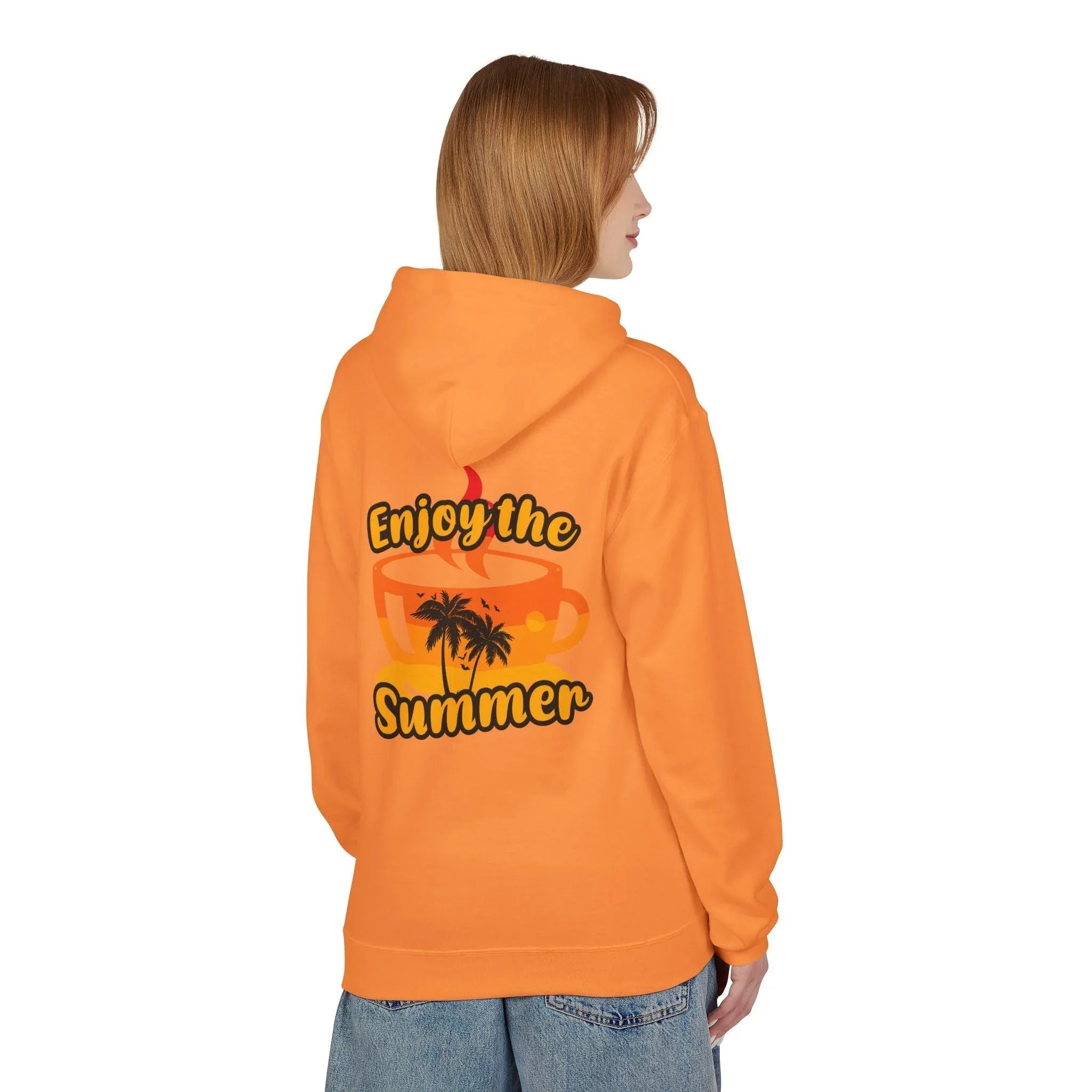 Cozy "Summer Vibes" Coffee Fleece Hoodie for Ultimate Comfort and Style