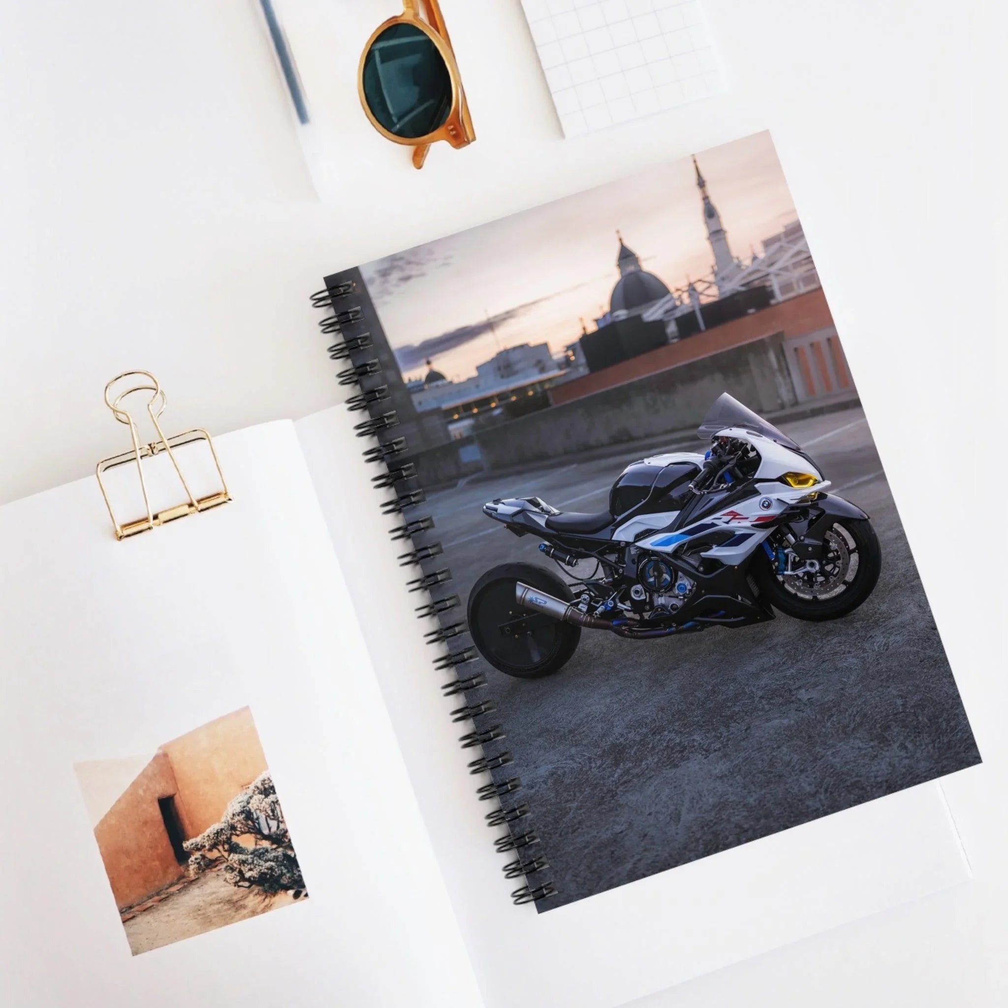 BMW S1000RR Drag Spec Motorcycle Spiral Notebook #002 - Throttle Designs