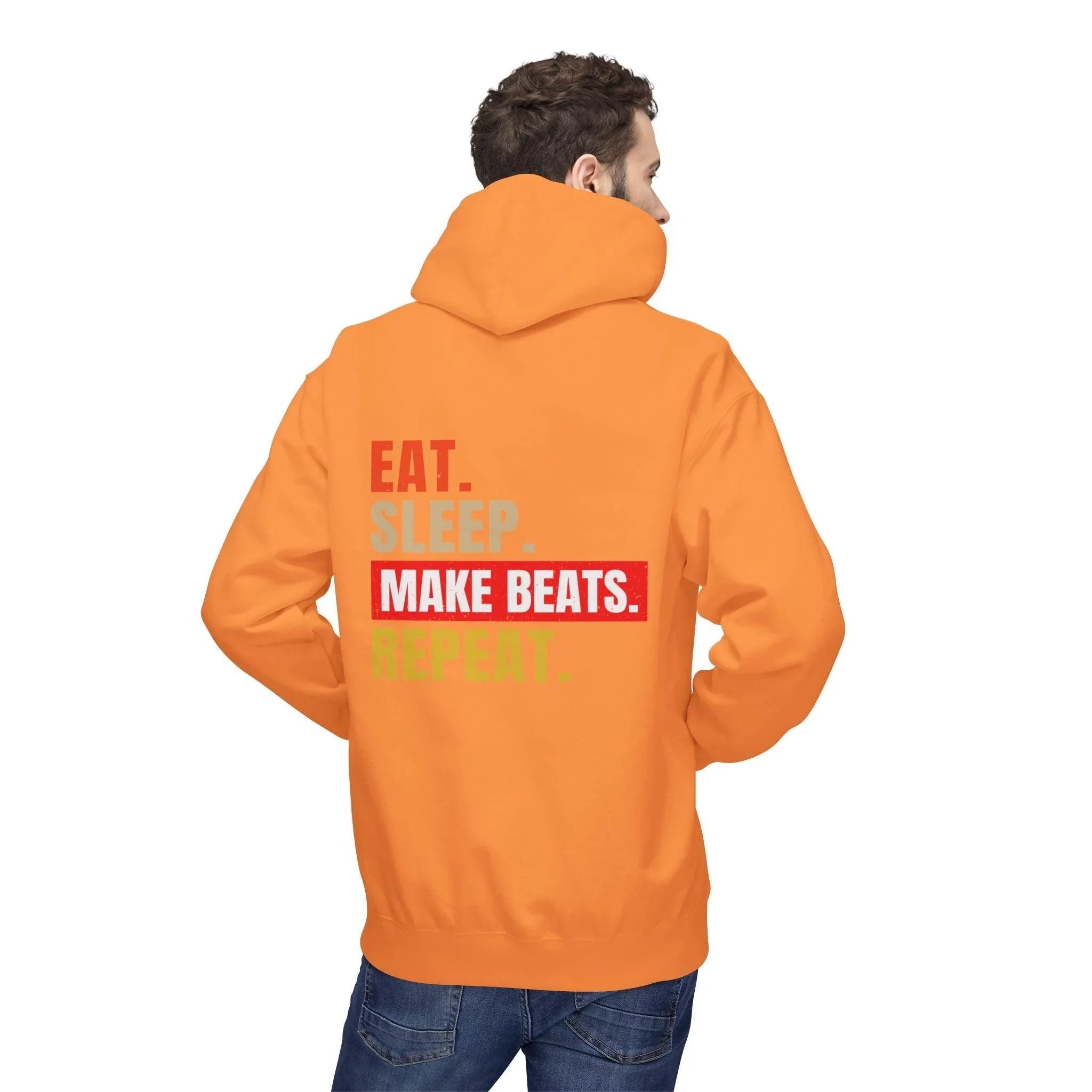 Cozy Music Producer Hoodie: 'Eat. Sleep. Make Beats. Repeat' Fleece Design