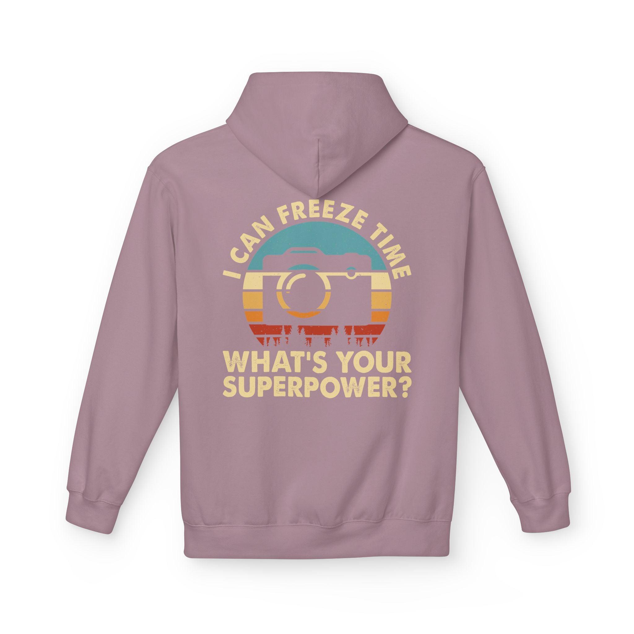 "I Can Freeze Time" Cozy Photographer's Fleece Hoodie - Perfect for Creative Souls!