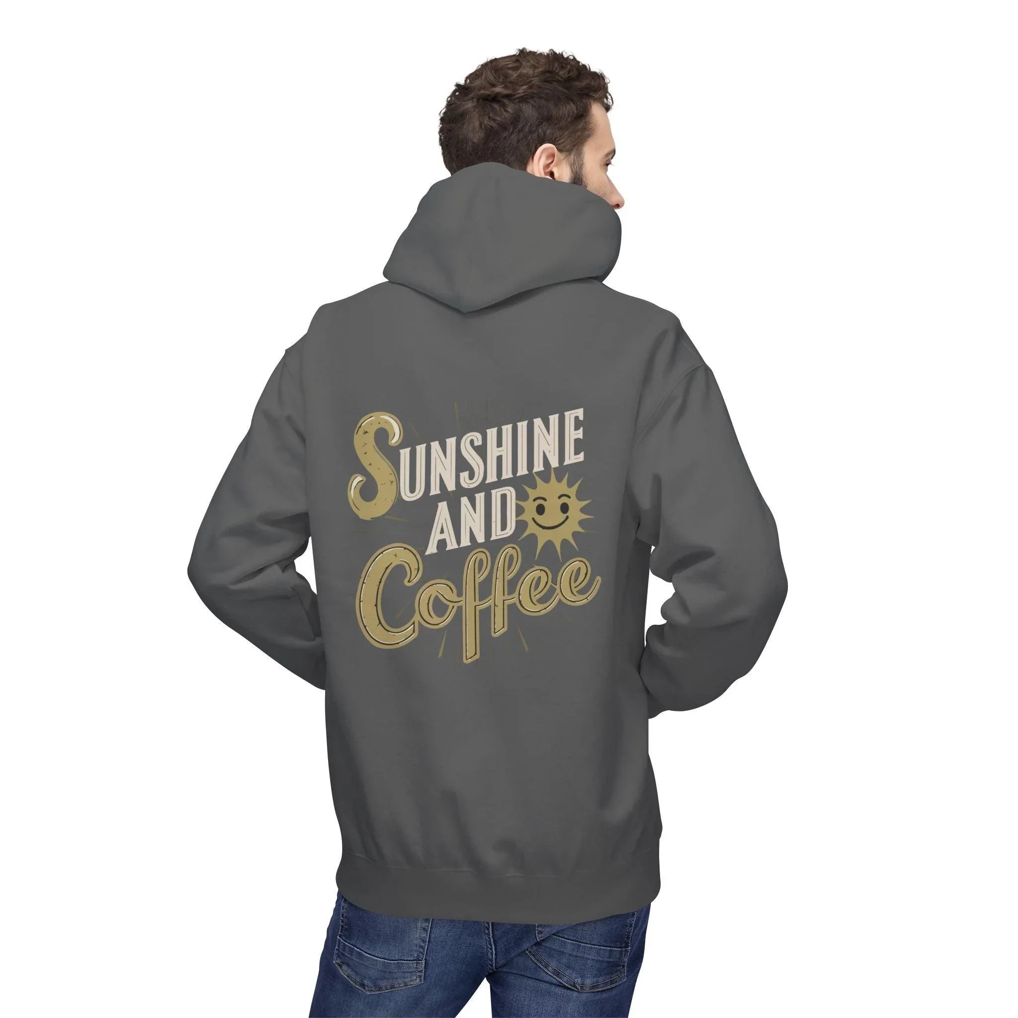Cozy Sunshine & Coffee Fleece Pullover Hoodie