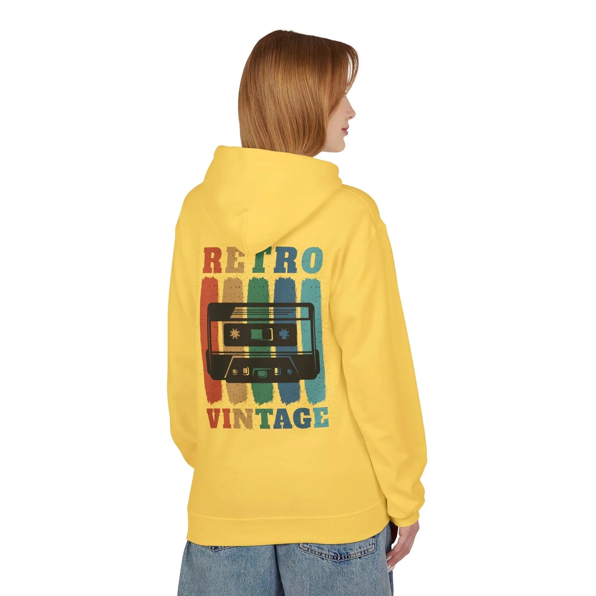 Cozy Retro Vibes: Premium Vintage Cassette Fleece Hoodie