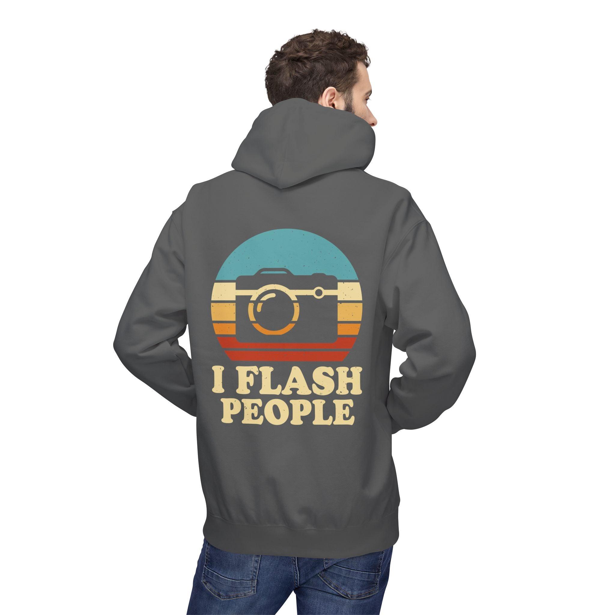 "I Flash People" Photography Enthusiast Fleece Hoodie - Stylish & Cozy Comfort