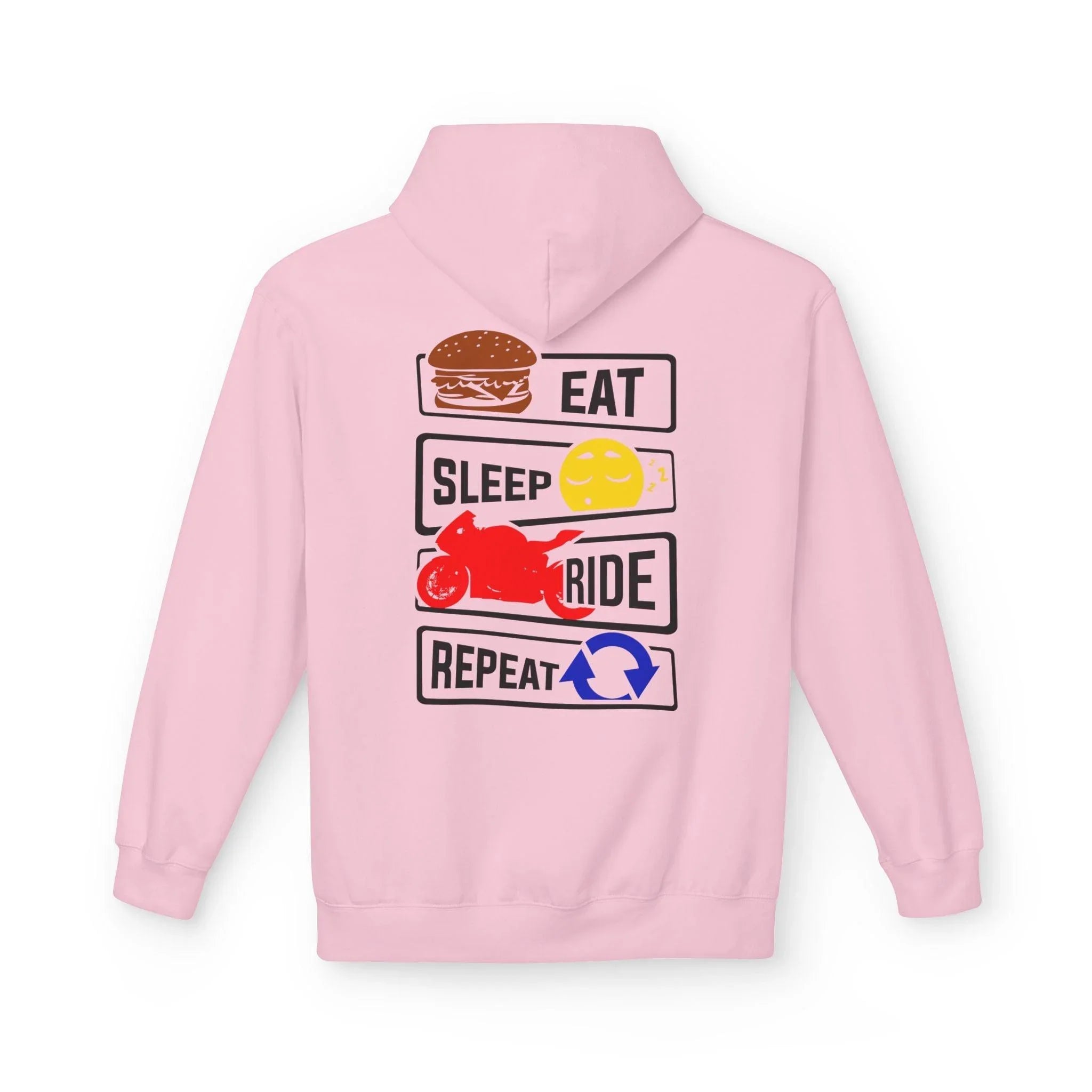 Ride in Style: Eat, Sleep, Repeat Premium Fleece Hoodie