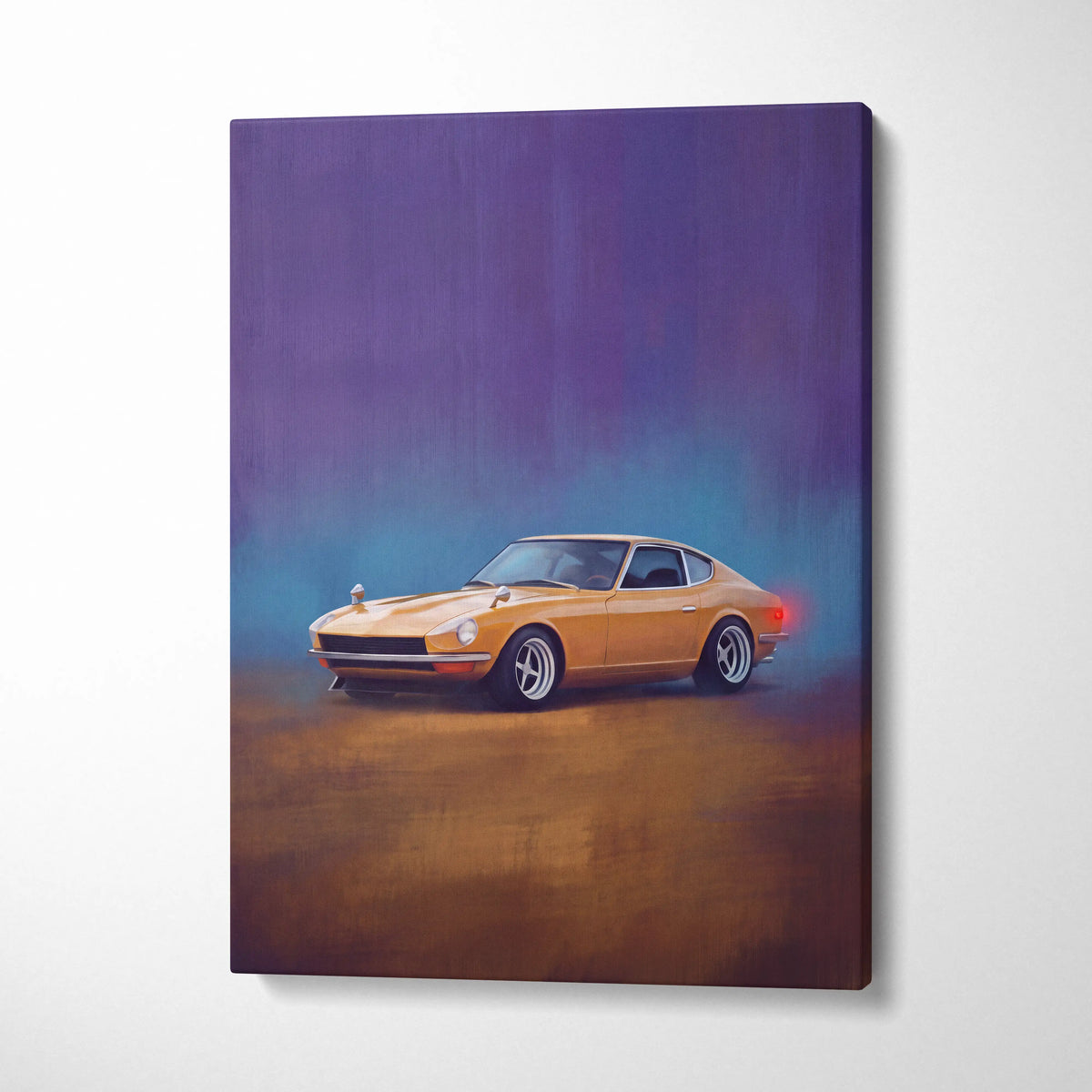 Datsun 240Z Inspired Automotive Wall Art - Classic Japanese Sports Car Canvas Painting
