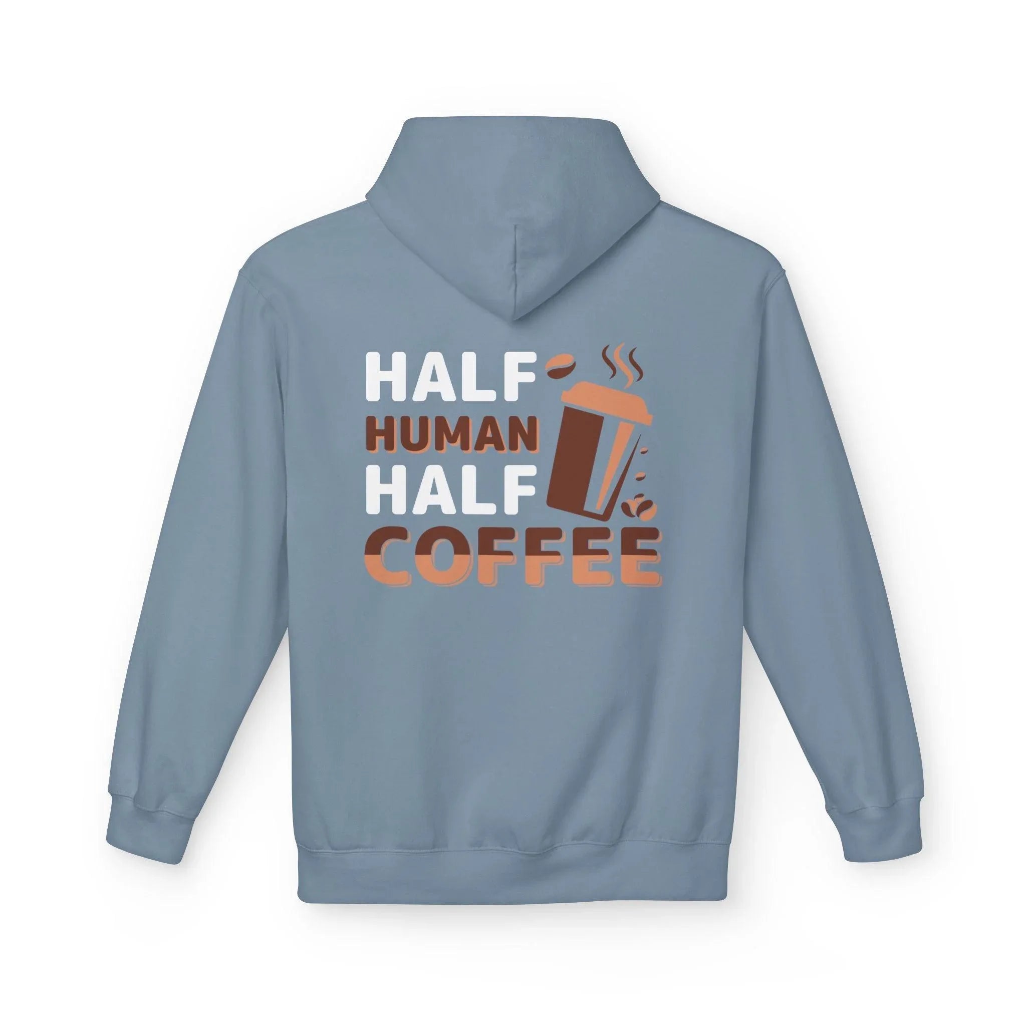 Cozy Coffee Lover's Fleece Hoodie: Half Human, Half Brewed Bliss