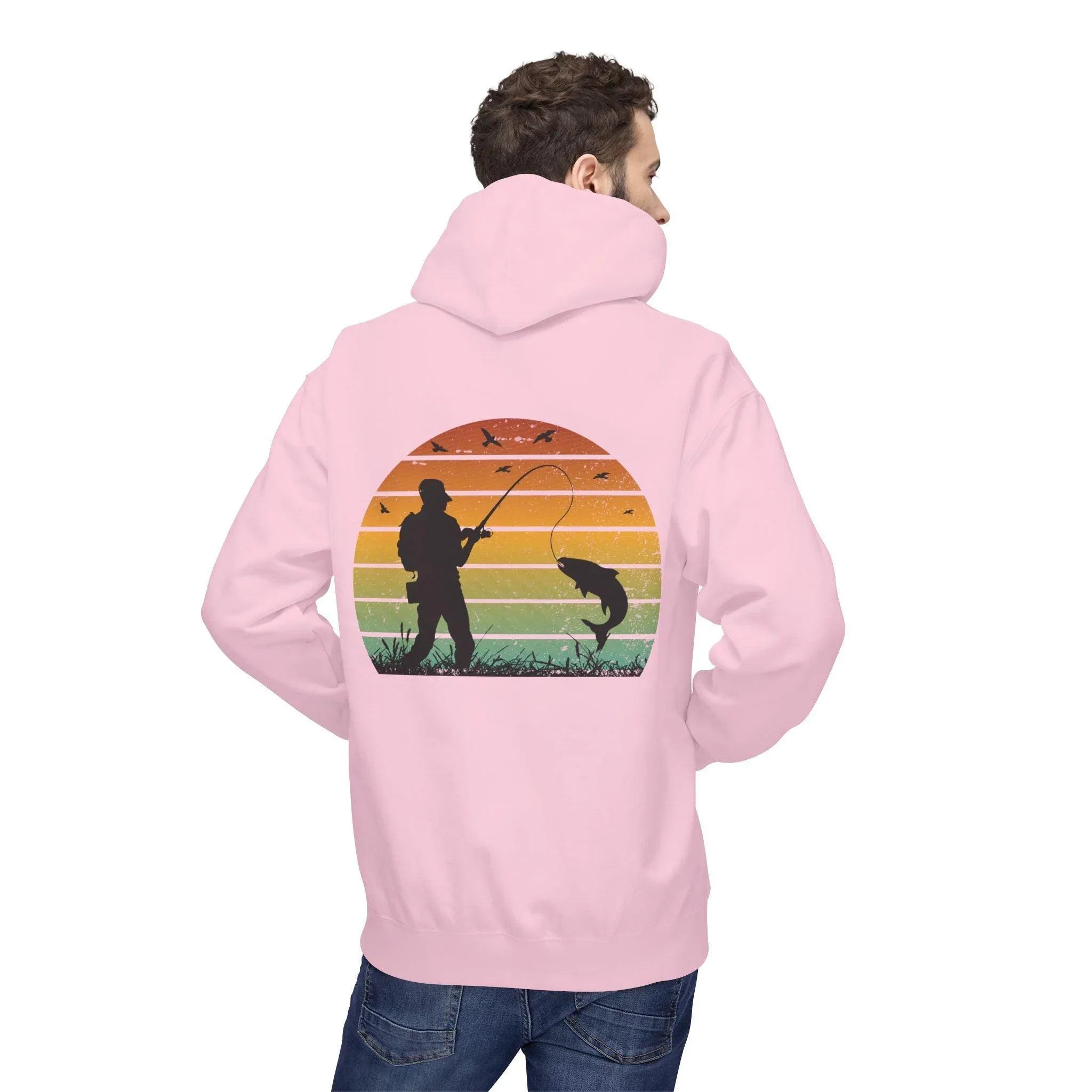 Ultimate Retro Fishing Fleece Hoodie for Comfort and Style