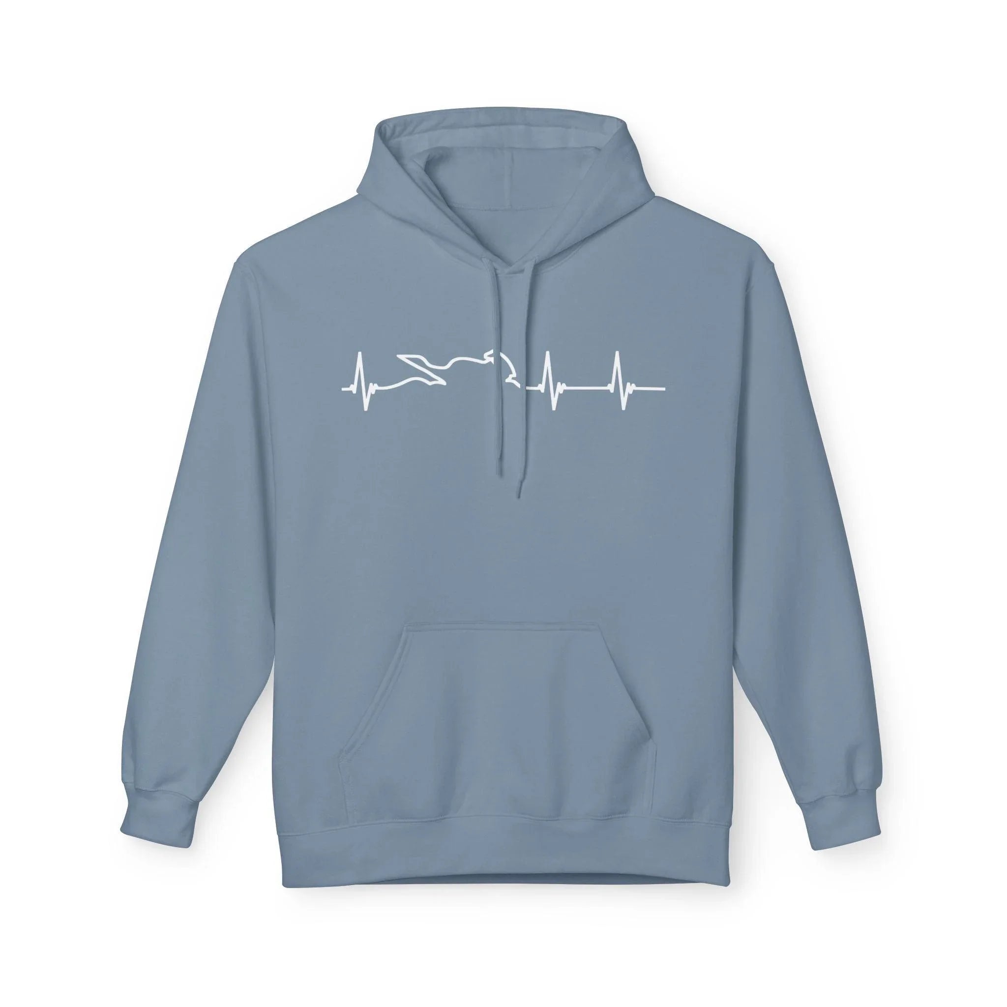 Motorcycle Passion Heartbeat Fleece Pullover Hoodie