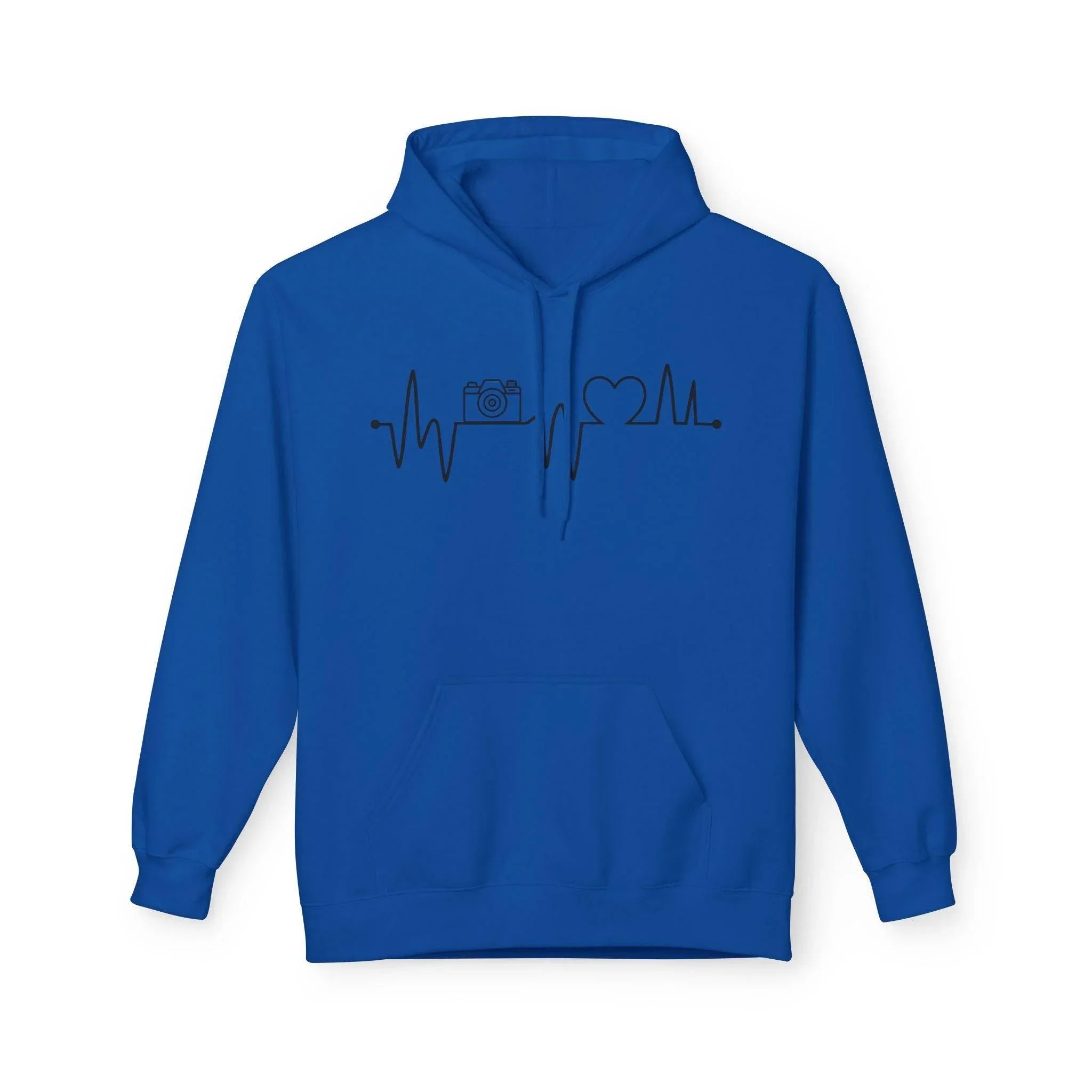 Cozy Photographer's Heartbeat Fleece Hoodie - Ultimate Comfort & Style