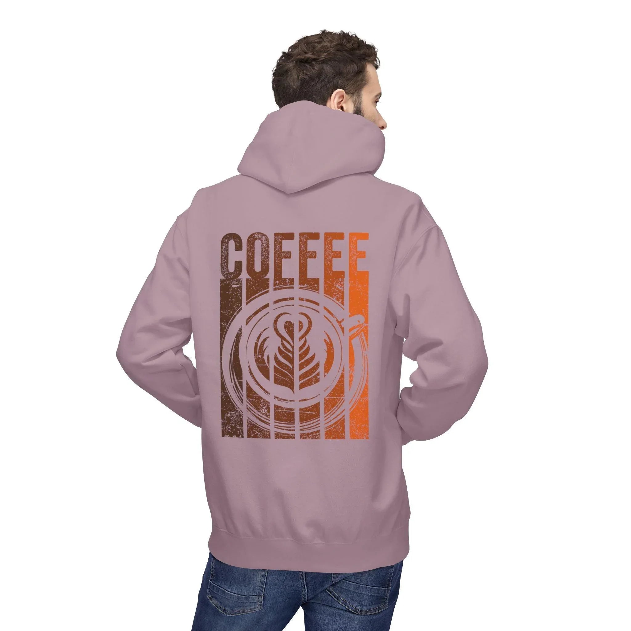 Chic Designer Coffee Fleece Pullover Hoodie for Ultimate Comfort
