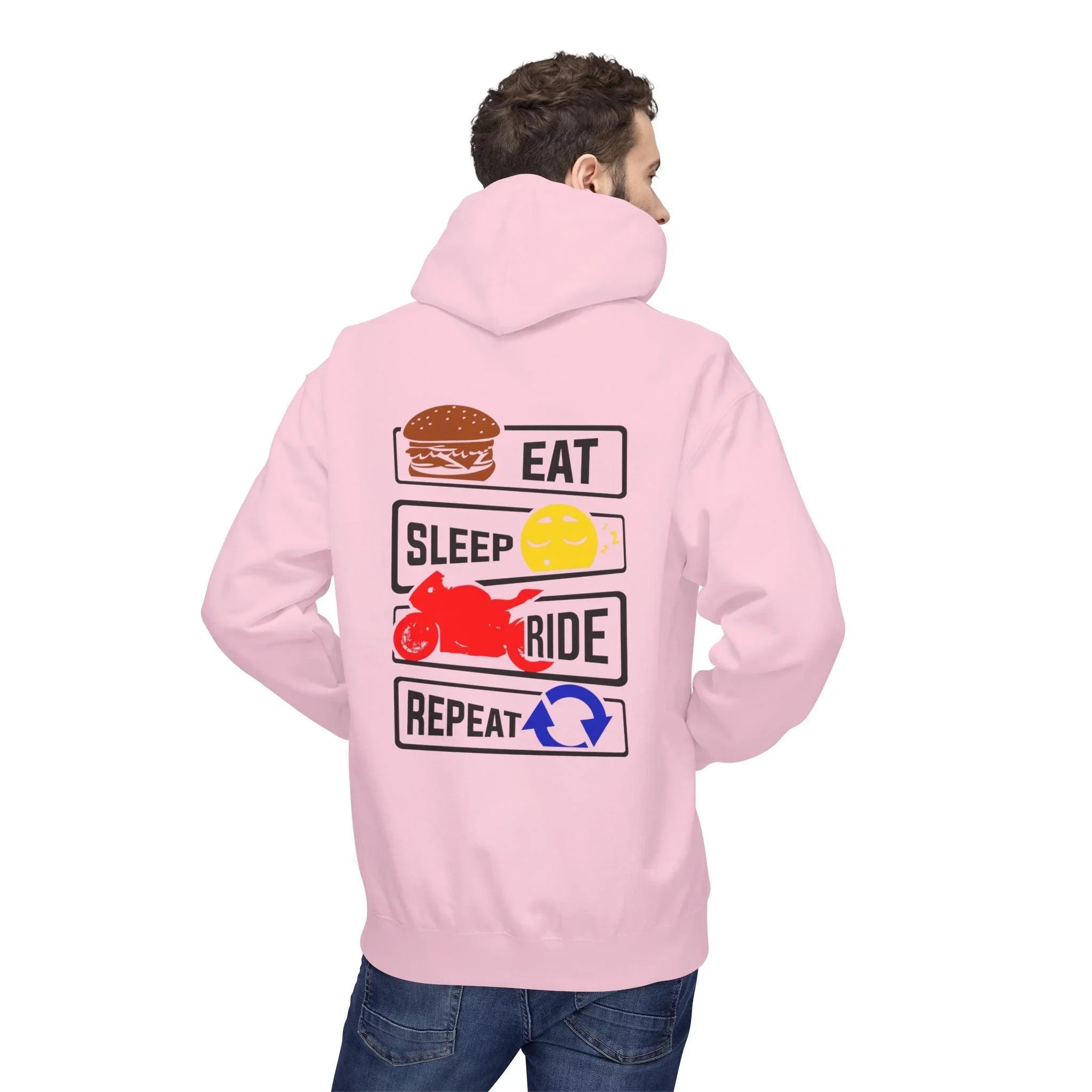 Ride in Style: Eat, Sleep, Repeat Premium Fleece Hoodie
