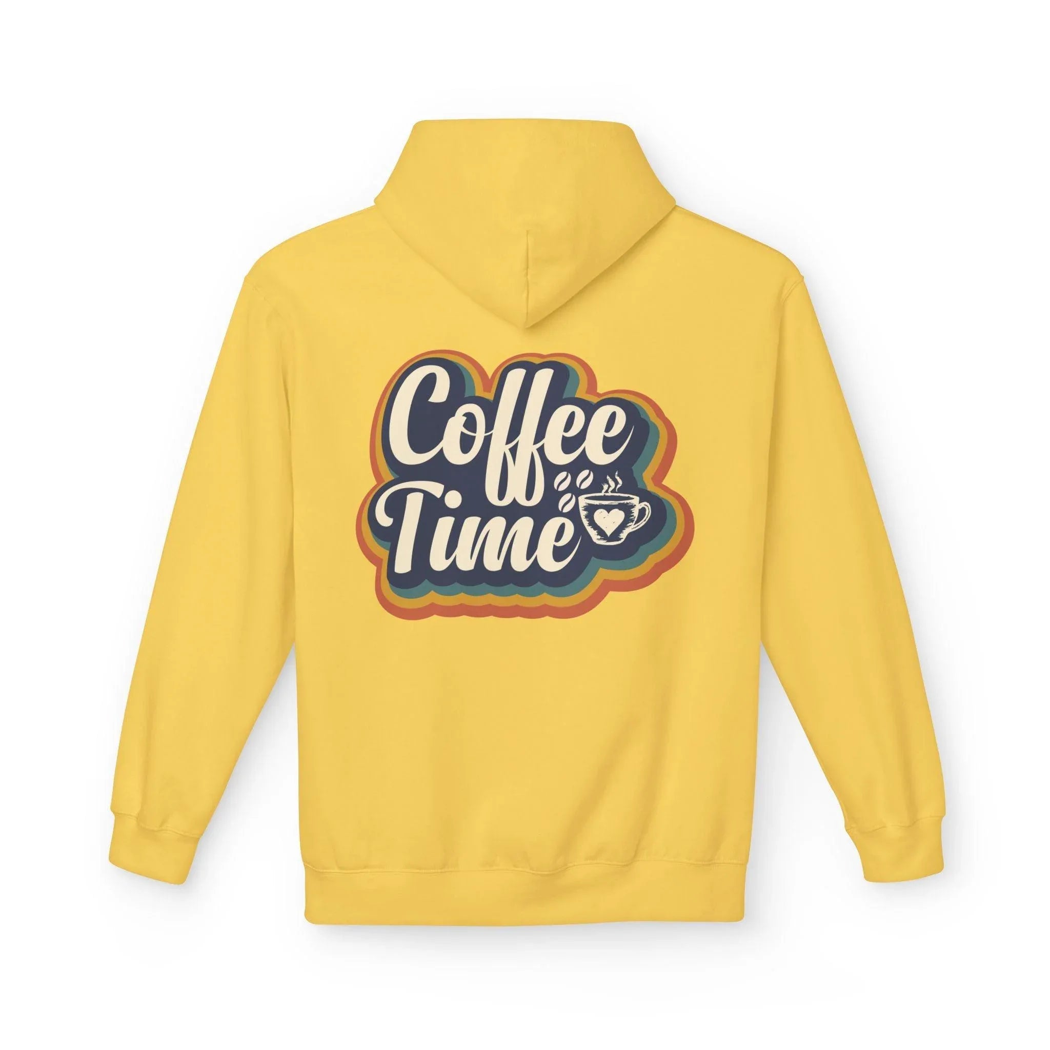 Cozy 'Coffee Time' Fleece Hoodie for Trendy Style and Comfort