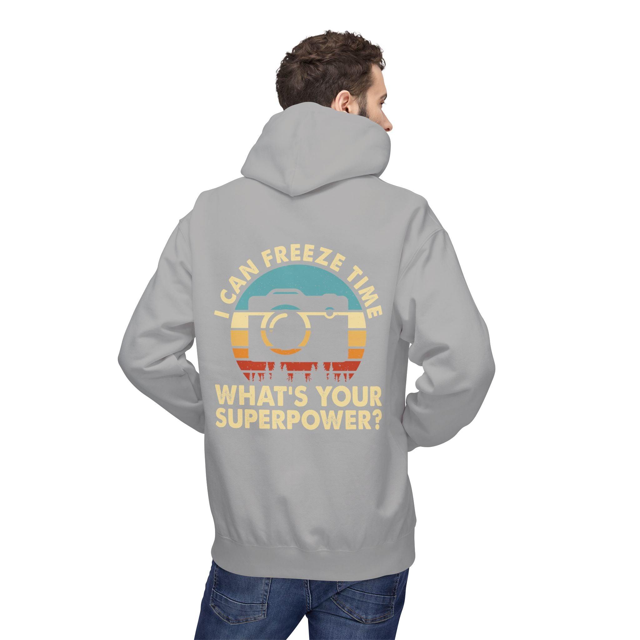 "I Can Freeze Time" Cozy Photographer's Fleece Hoodie - Perfect for Creative Souls!