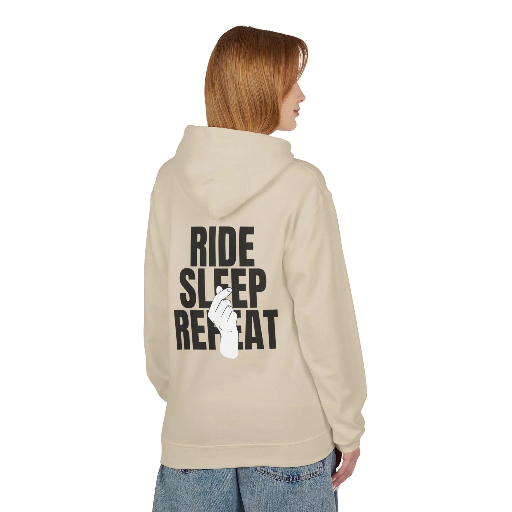 Cozy Comfort "Ride, Sleep, Repeat" Fleece Hoodie