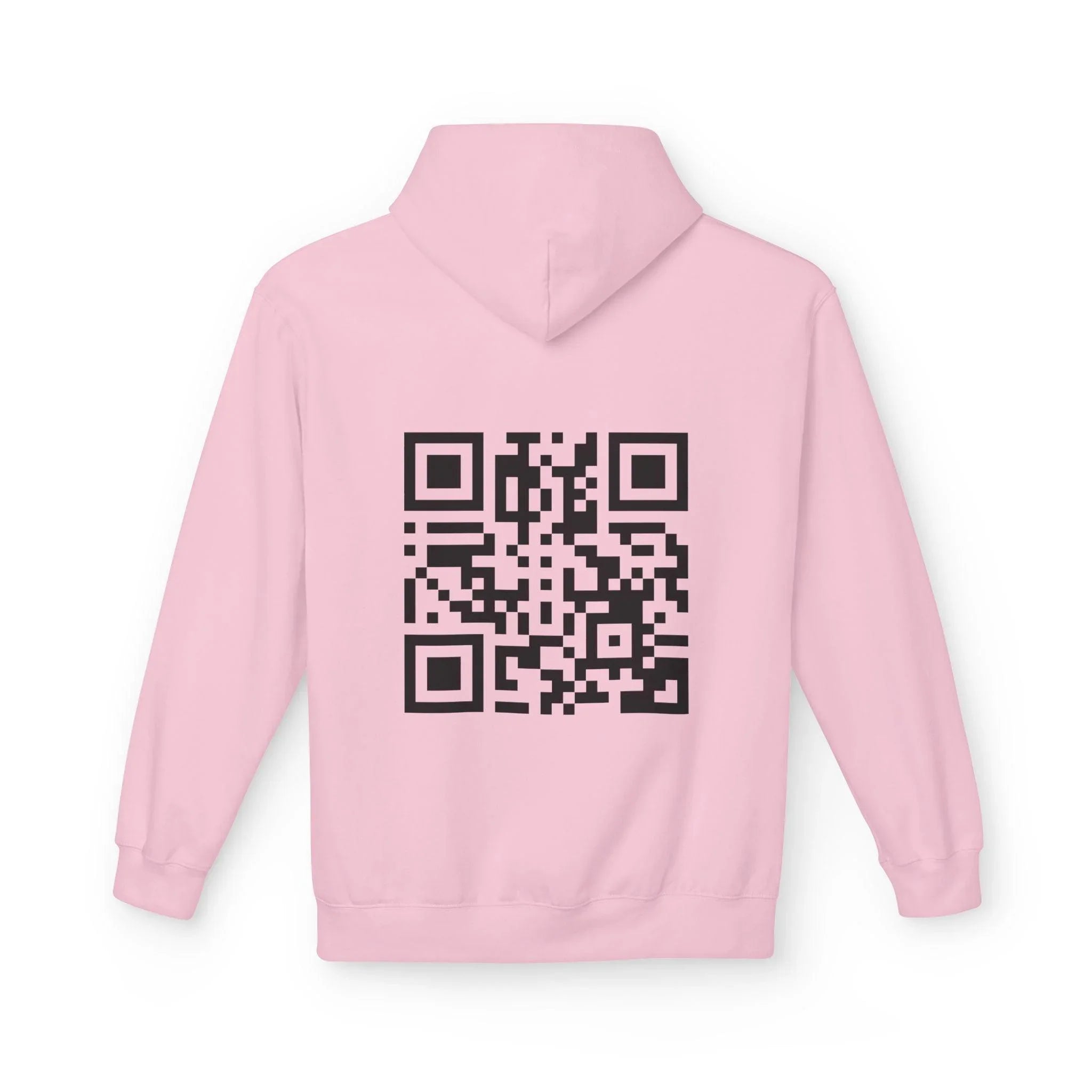 Rickroll QR Code Fleece Hoodie - Fun & Cozy Surprise Apparel