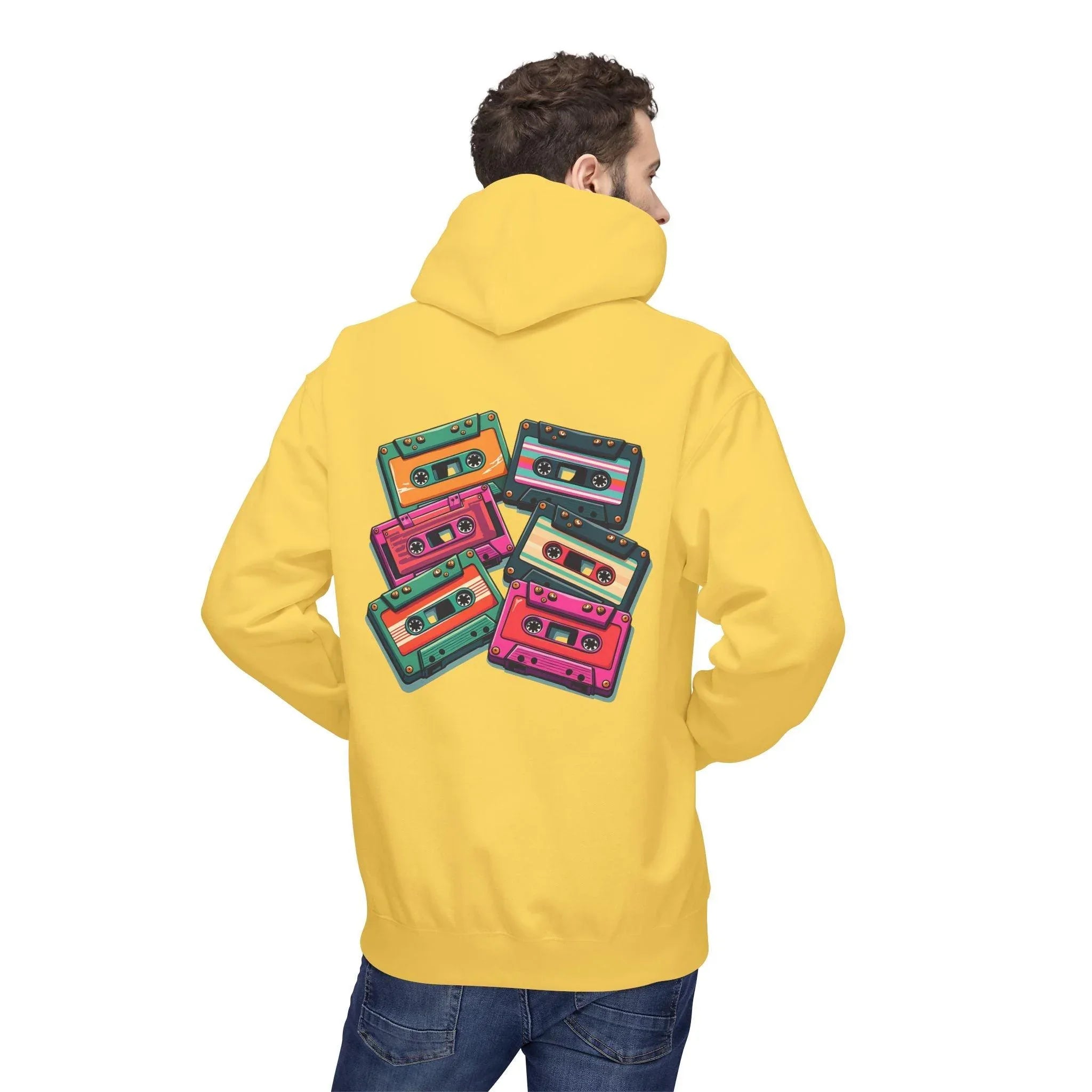 Nostalgic Cassette Tapes Cozy Fleece Hoodie for Ultimate Comfort