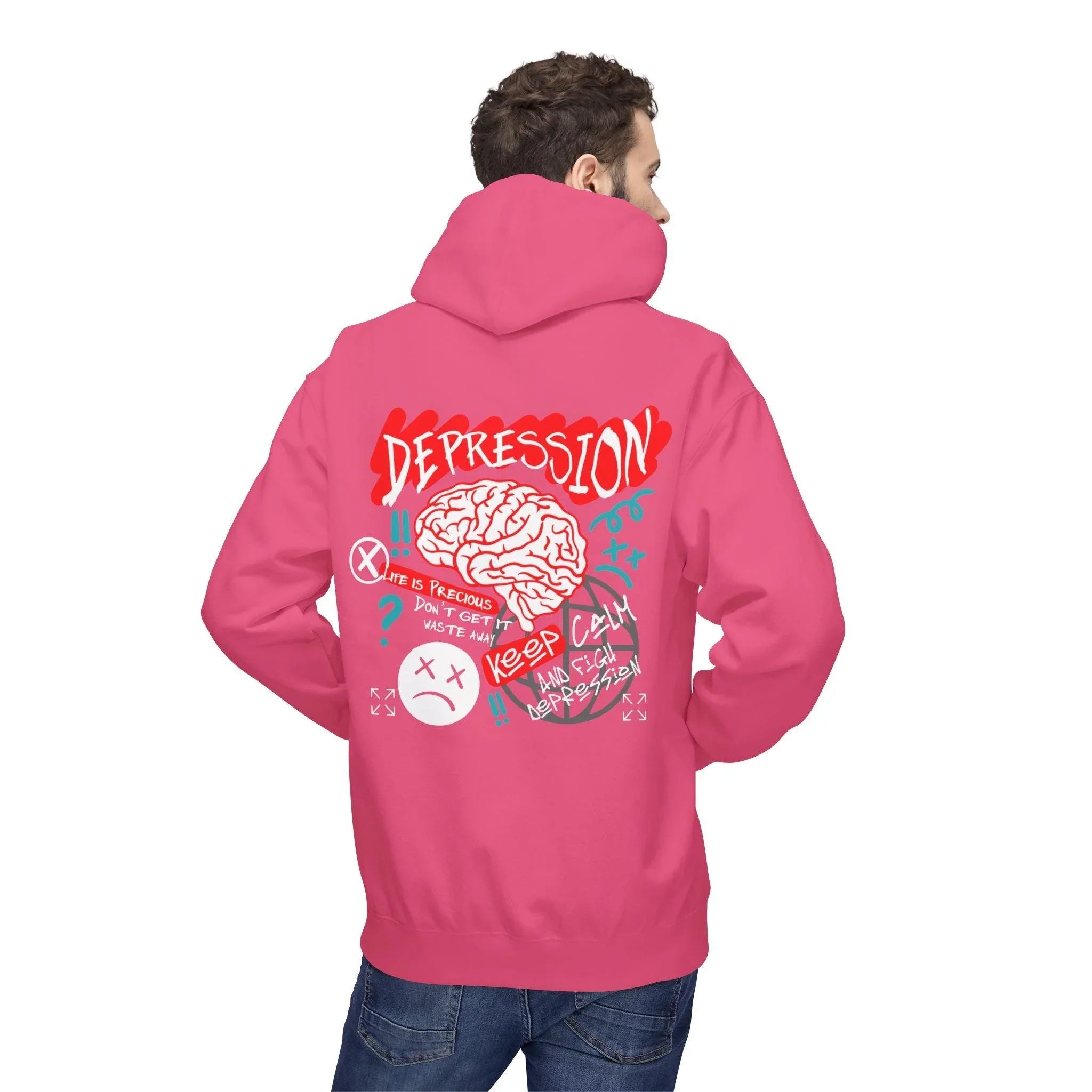 Empower Your Style: Fight Depression Fleece Hoodie for Ultimate Comfort