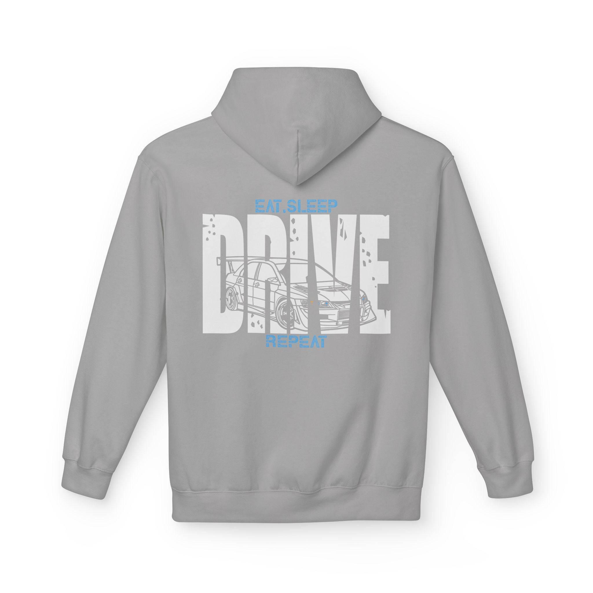 Widebody Mitsubishi Evo 9 DRIVE Fleece Hoodie for Automotive Enthusiasts