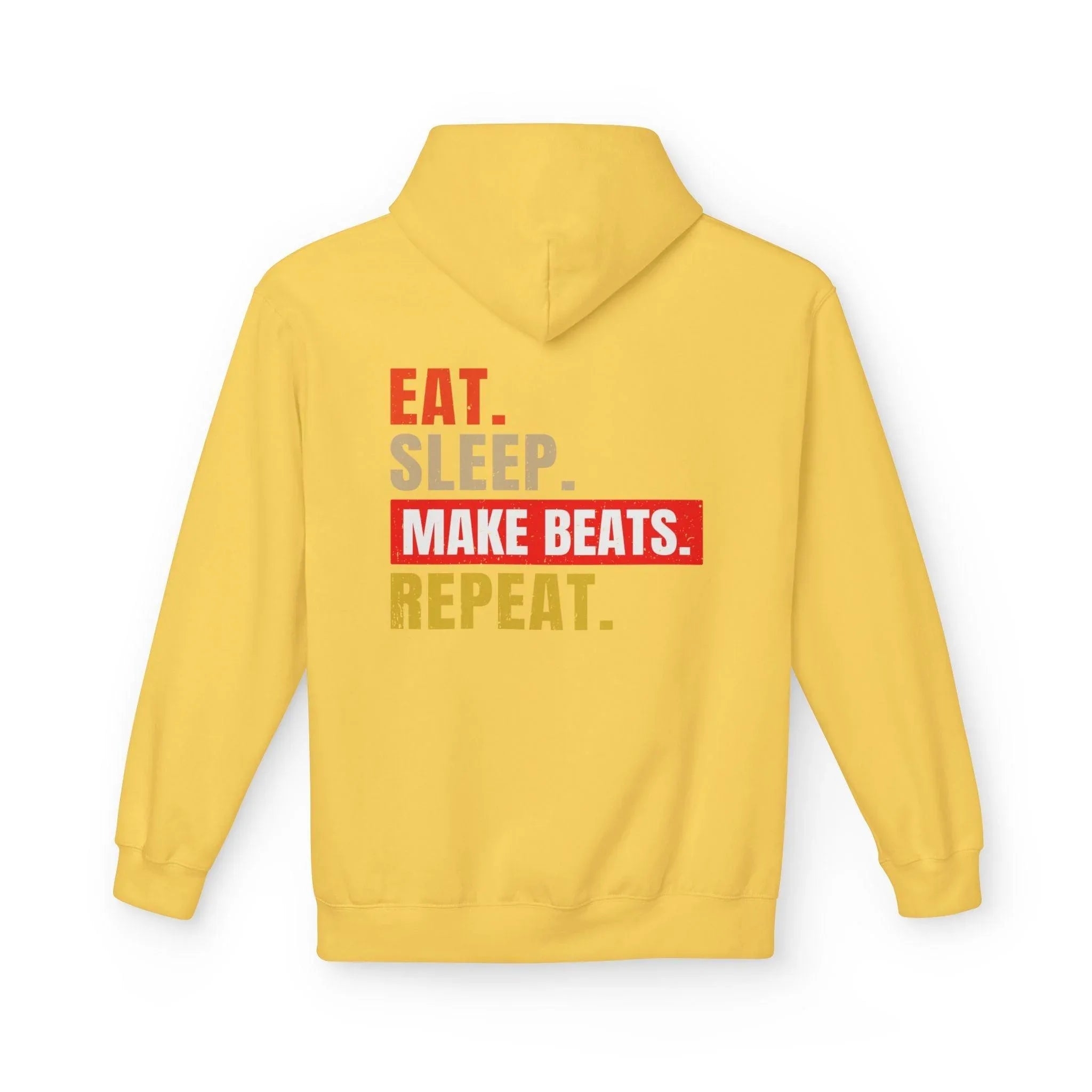 Cozy Music Producer Hoodie: 'Eat. Sleep. Make Beats. Repeat' Fleece Design