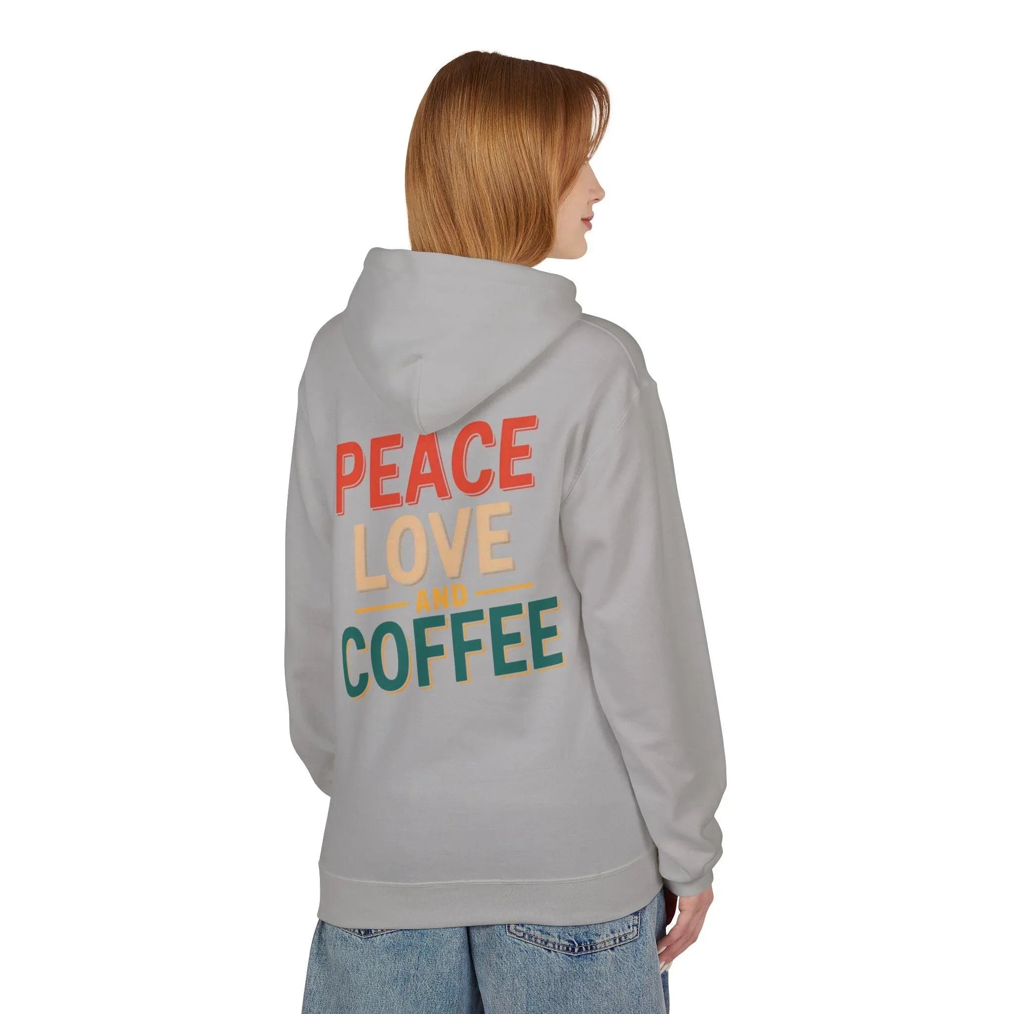 Cozy Coffee Vibes: Ultimate Peace, Love & Comfort Fleece Hoodie