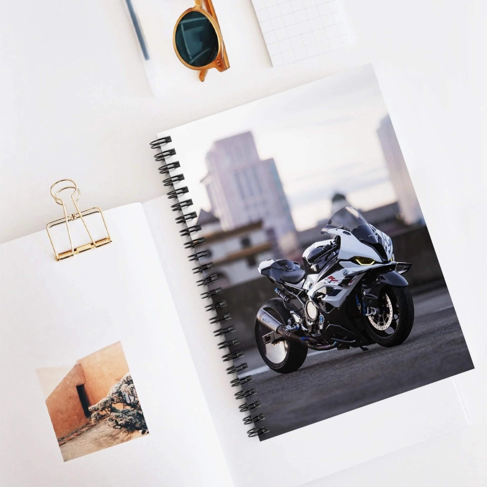 BMW S1000RR Drag Spec Motorcycle Spiral Notebook #019 - Throttle Designs