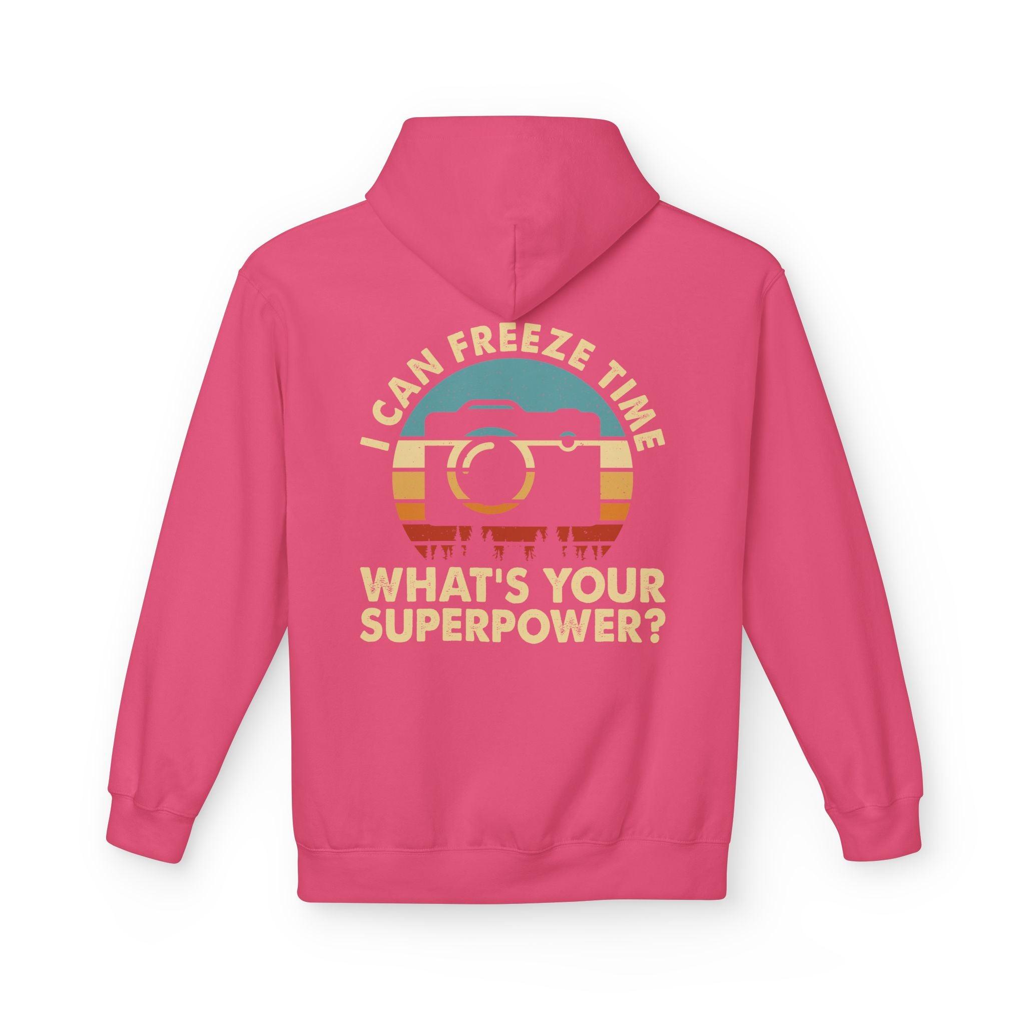 "I Can Freeze Time" Cozy Photographer's Fleece Hoodie - Perfect for Creative Souls!