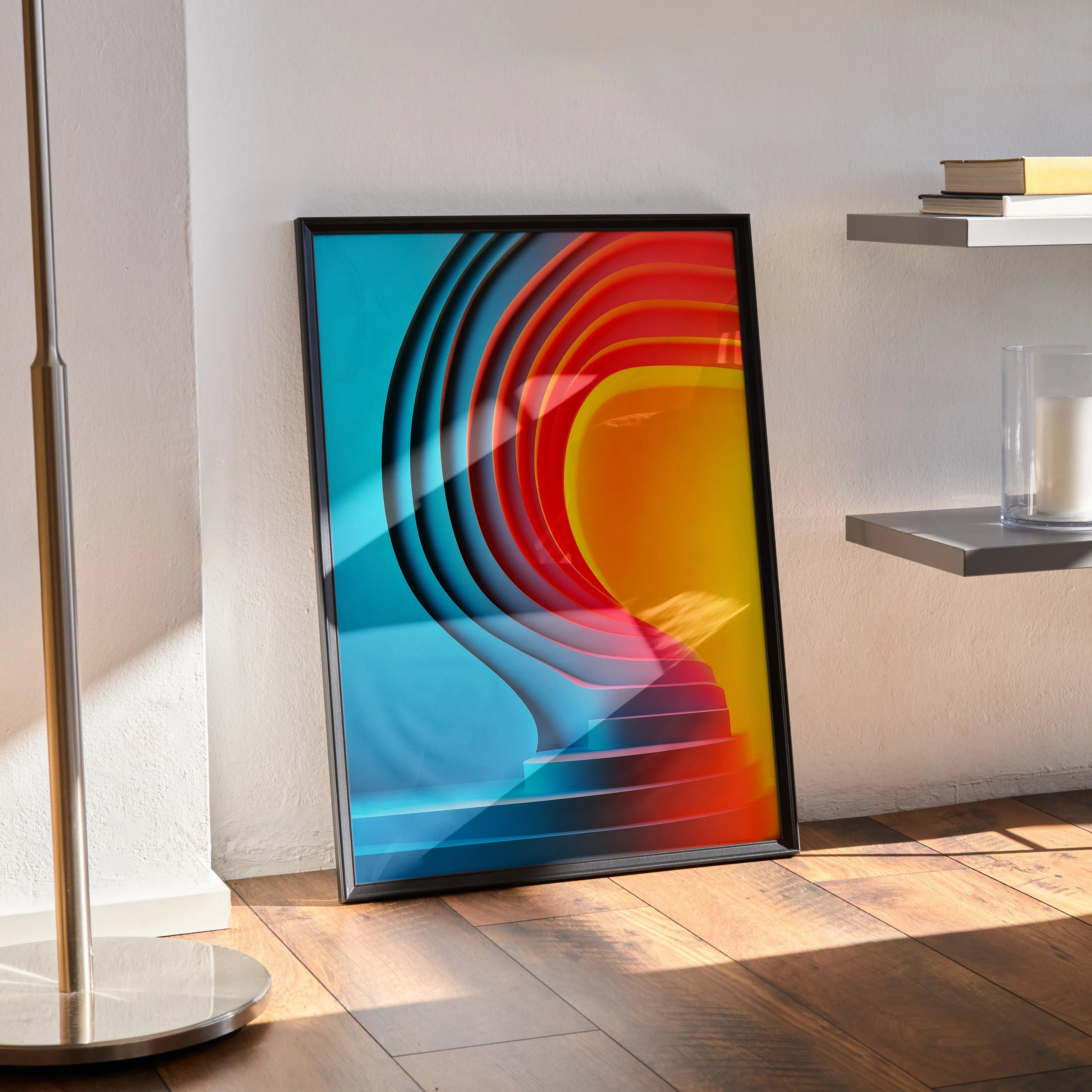 Vibrant Abstract Digital Art Wall Print Poster | Vertical - Throttle Designs