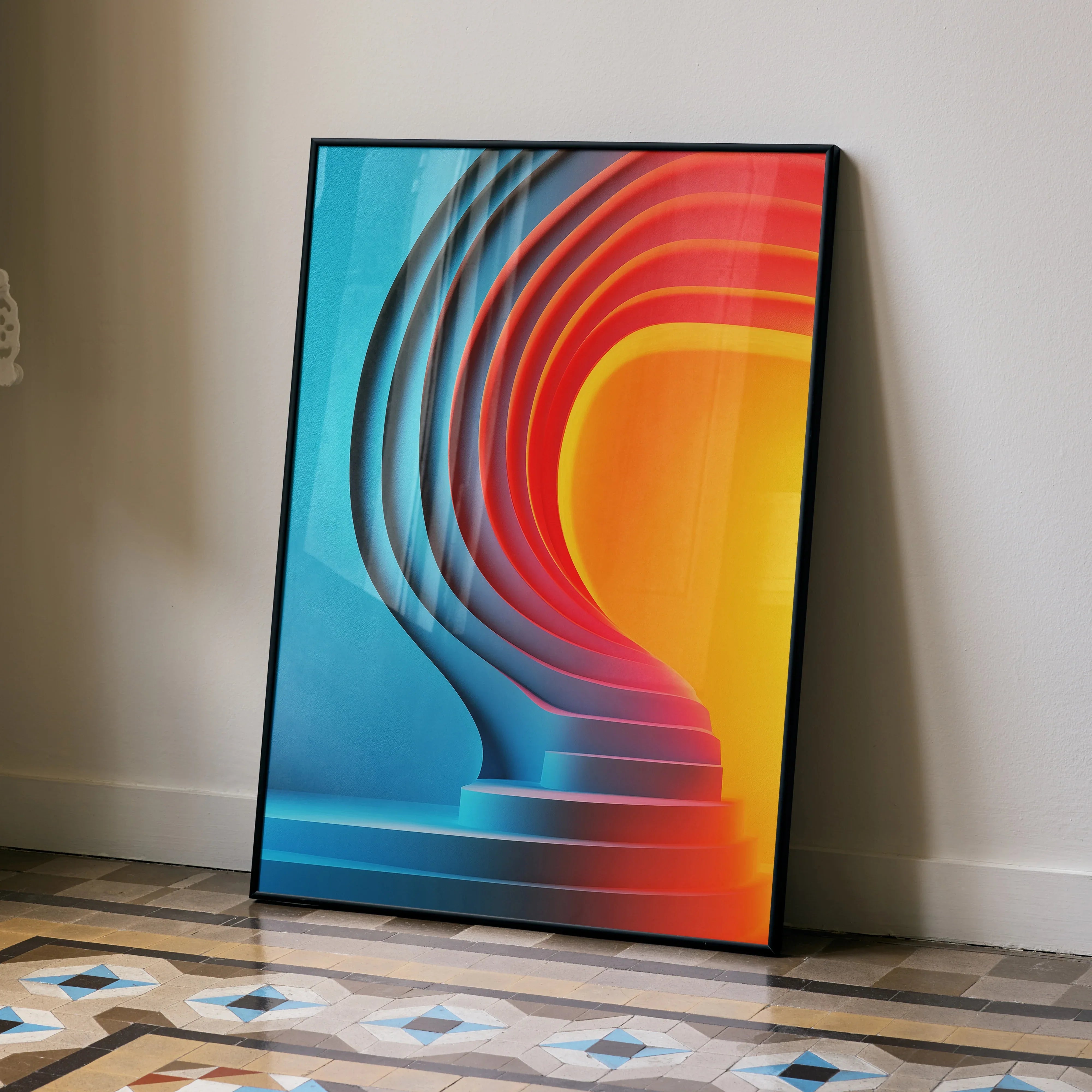 Vibrant Abstract Digital Art Wall Print Poster | Vertical - Throttle Designs