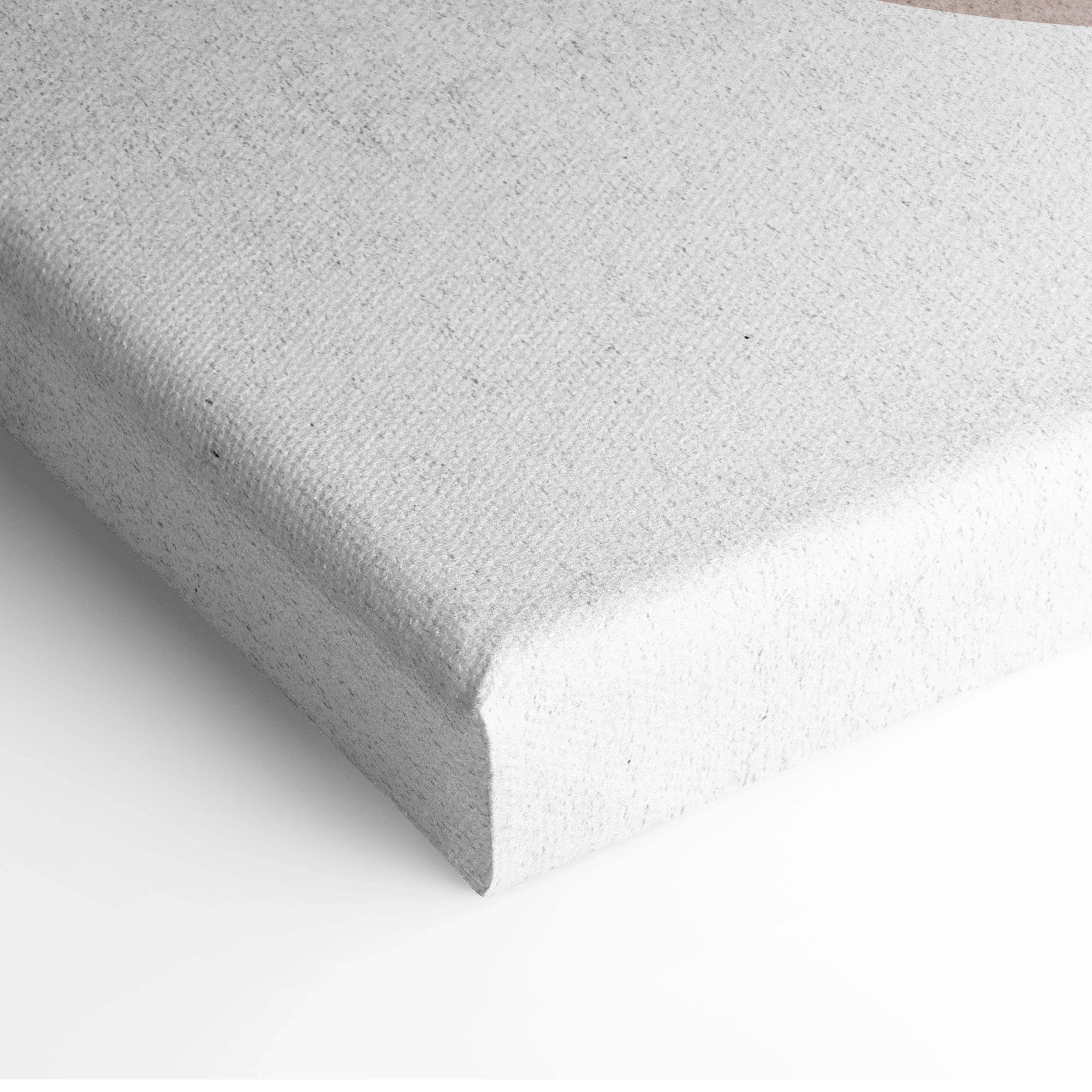 Light gray textured canvas back with raised edges, abstract geometric art