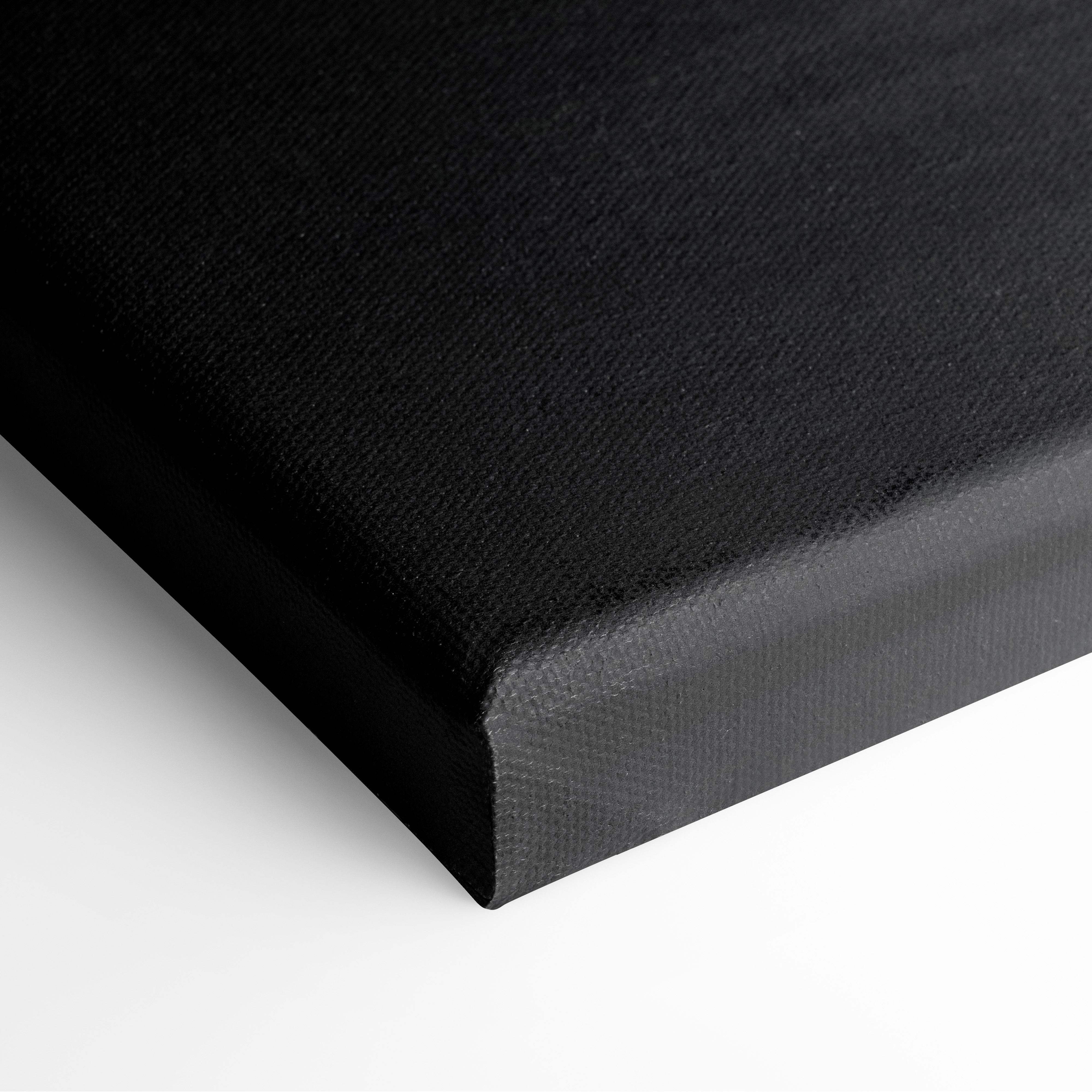 Dark formula race car canvas wall art print with textured black canvas and wrapped edges for modern racing decor