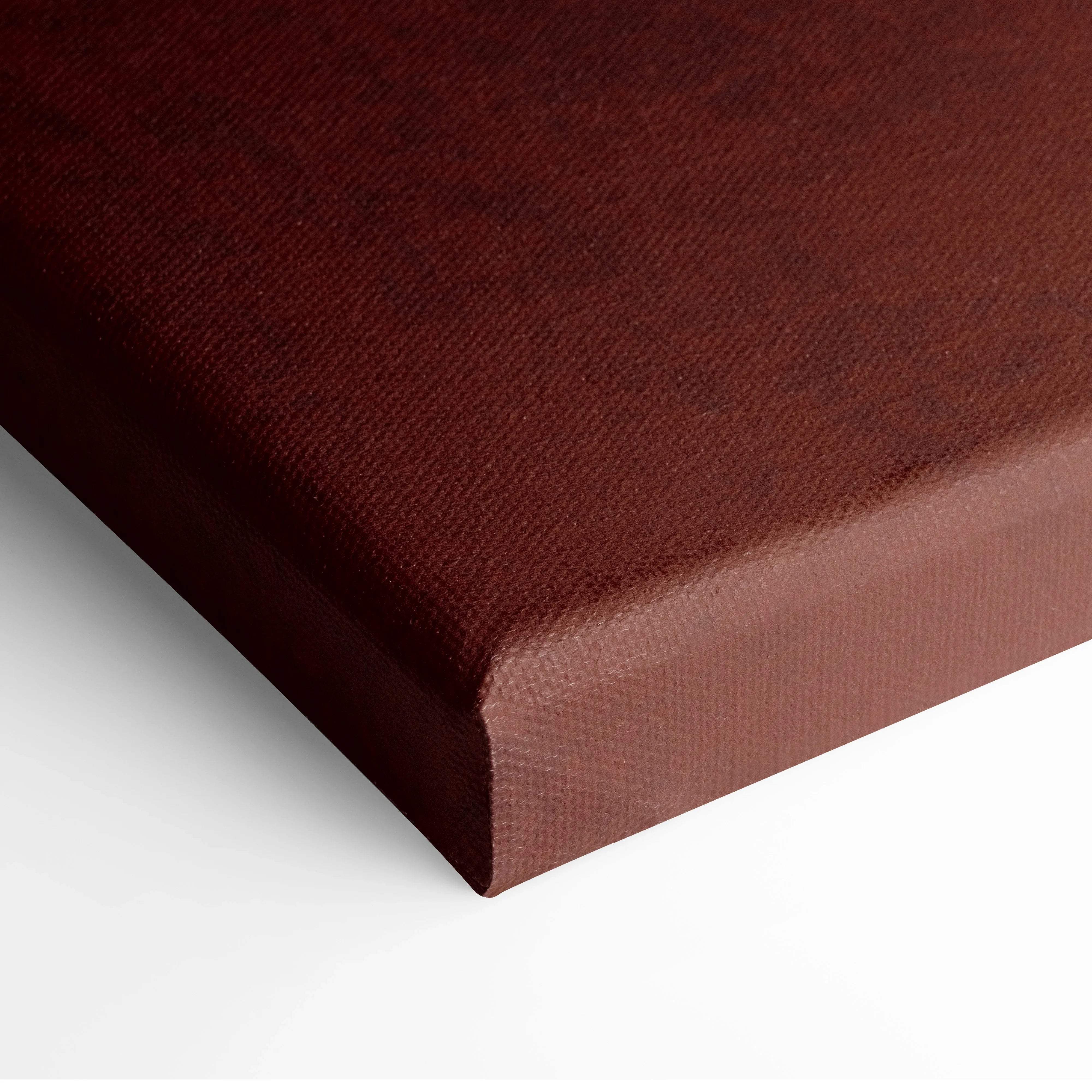 Back of rich burgundy textured woven canvas with neat edges