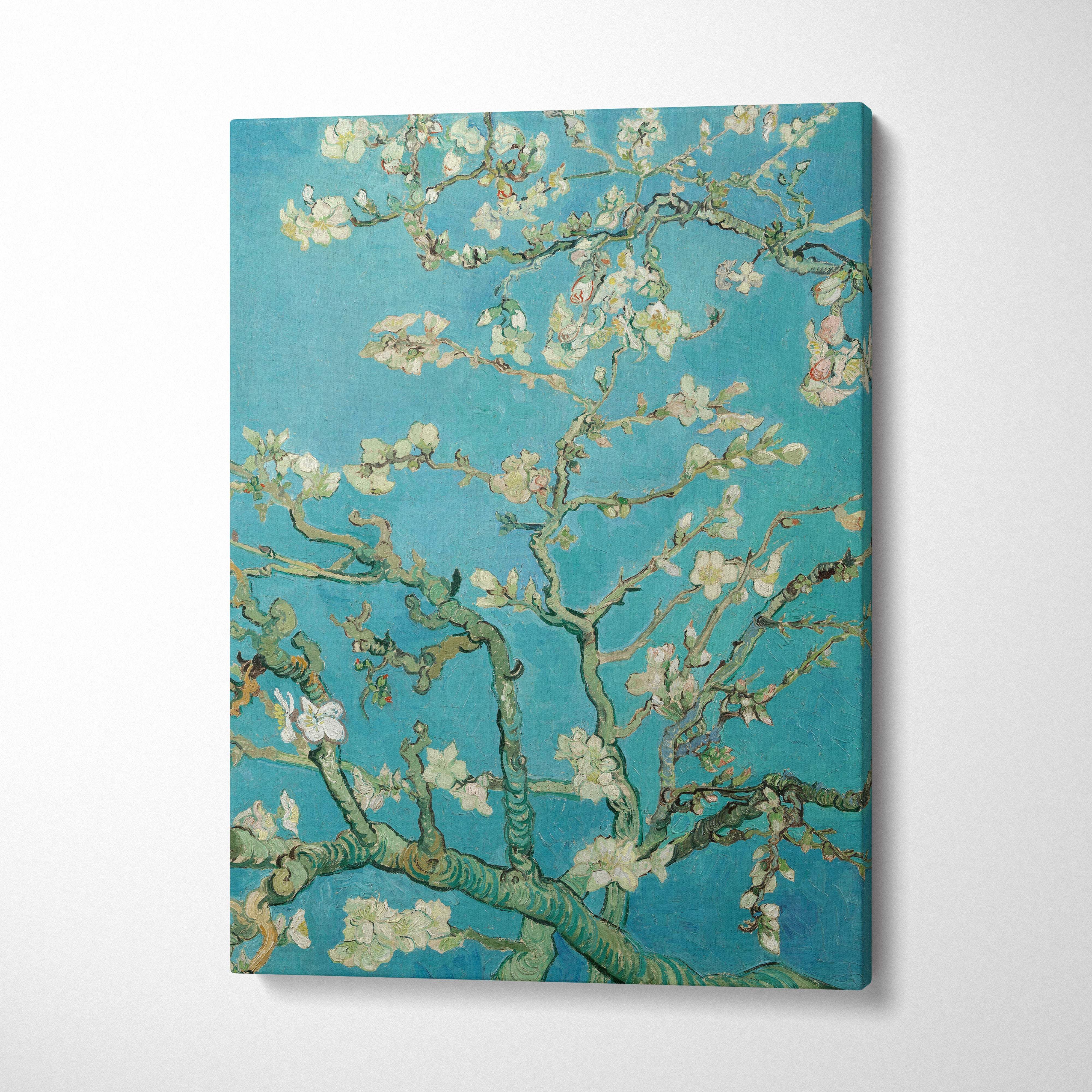 Almond Blossom Vincent Van Gogh canvas print turquoise background