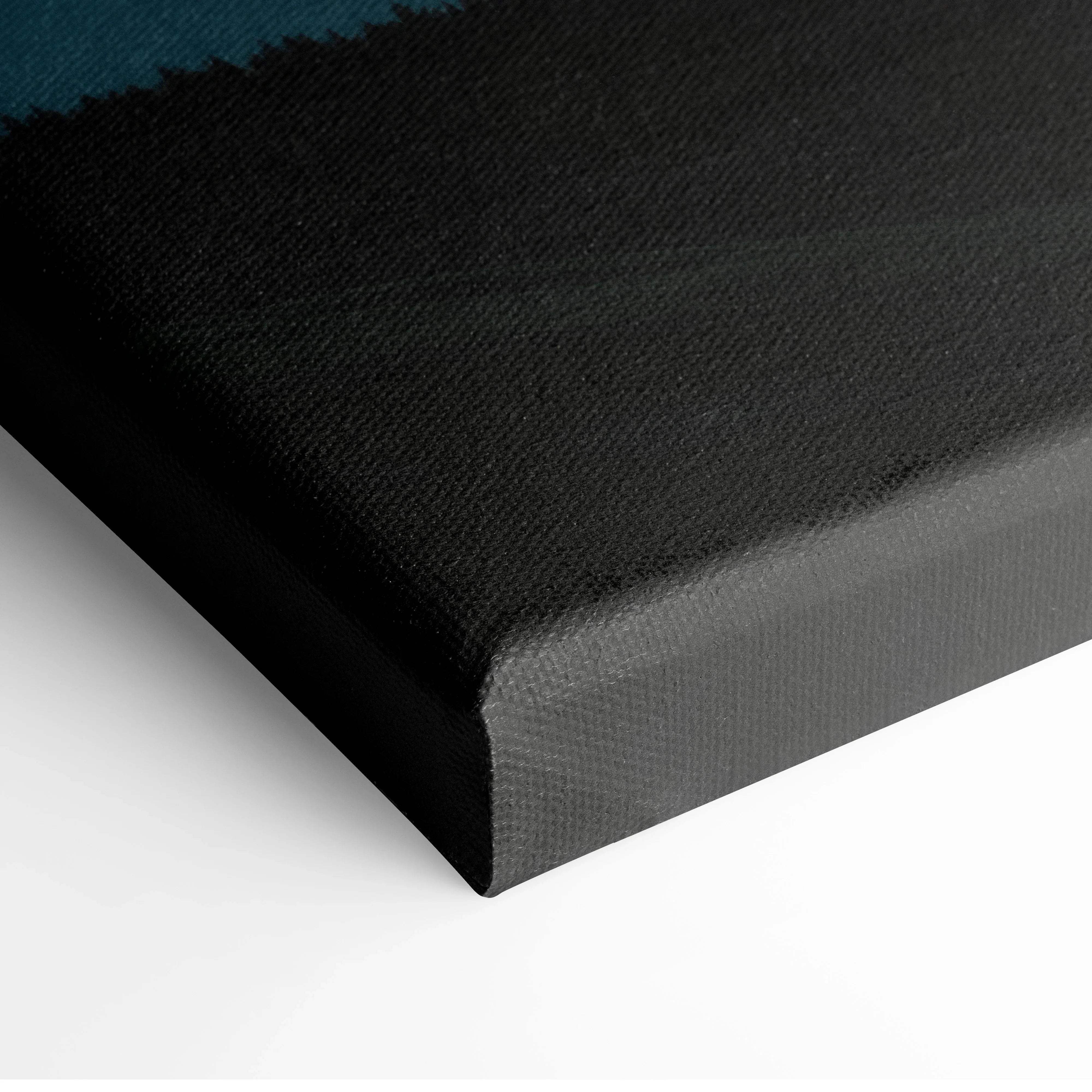 Back of black textured canvas with stitched edge for mountain ridge sunset art