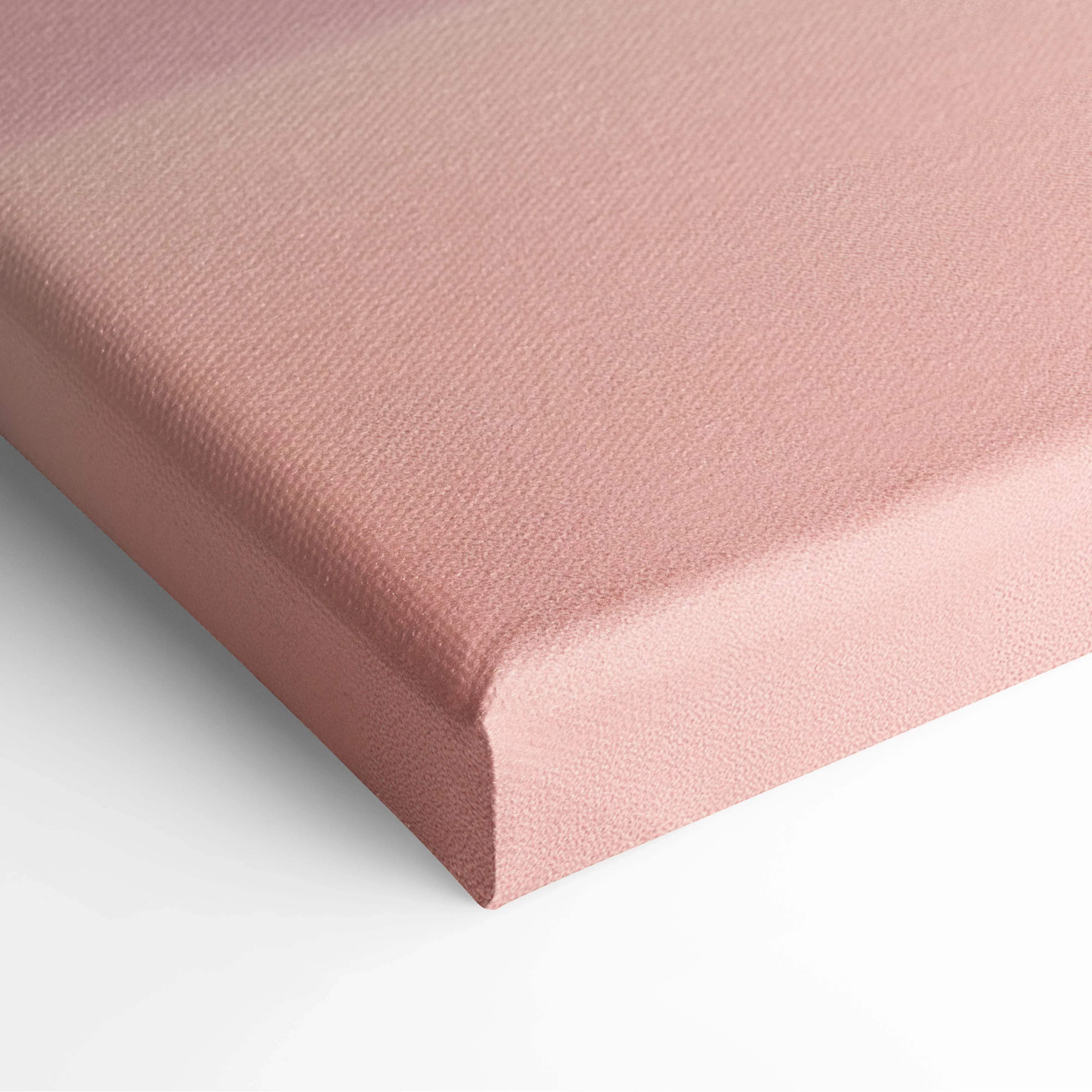 Minimalist pink dunes desert landscape canvas wall art in soft blush pink with textured woven surface and raised edges