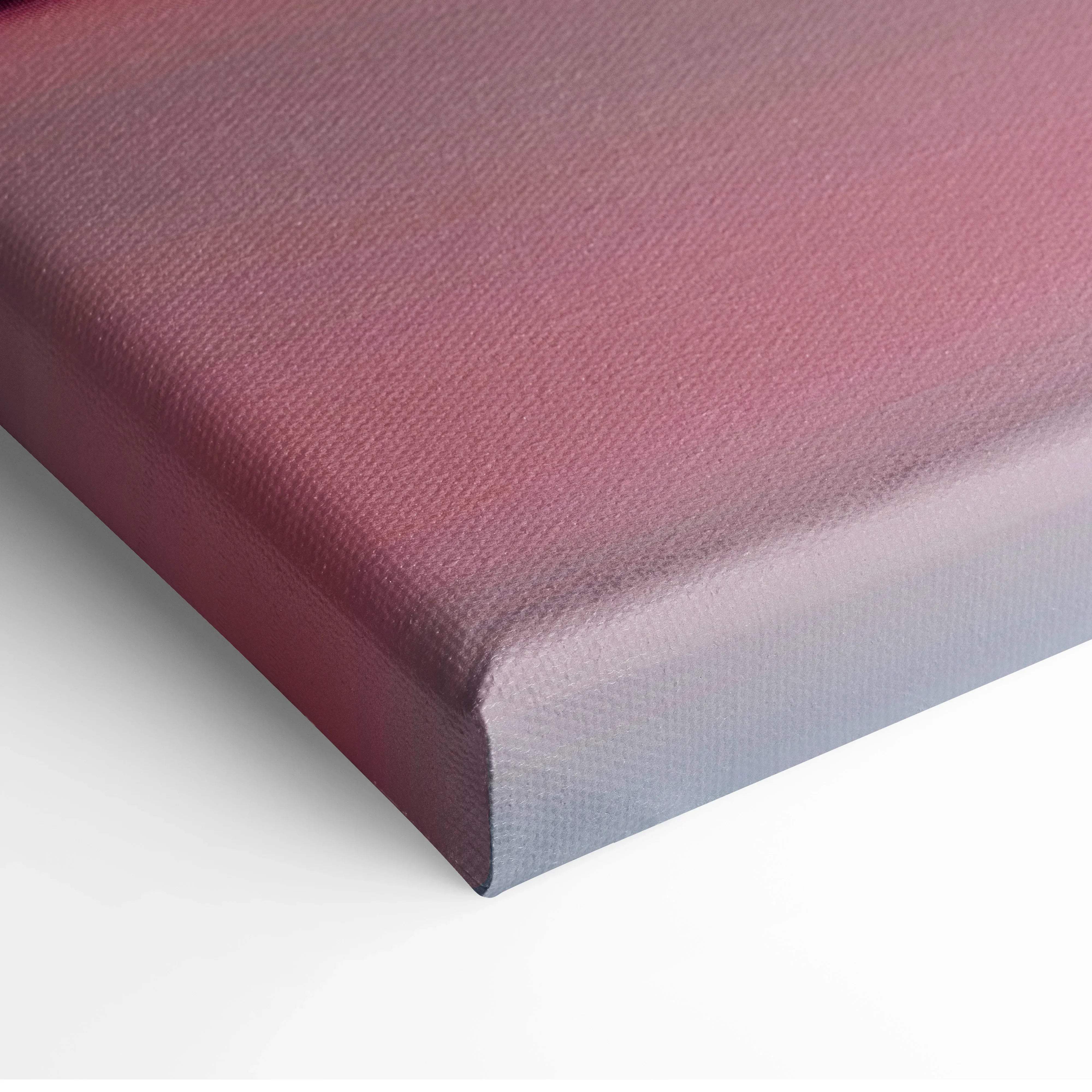 Minimalist sunset over the sea canvas print with textured burgundy to lavender gradient for serene living room decor