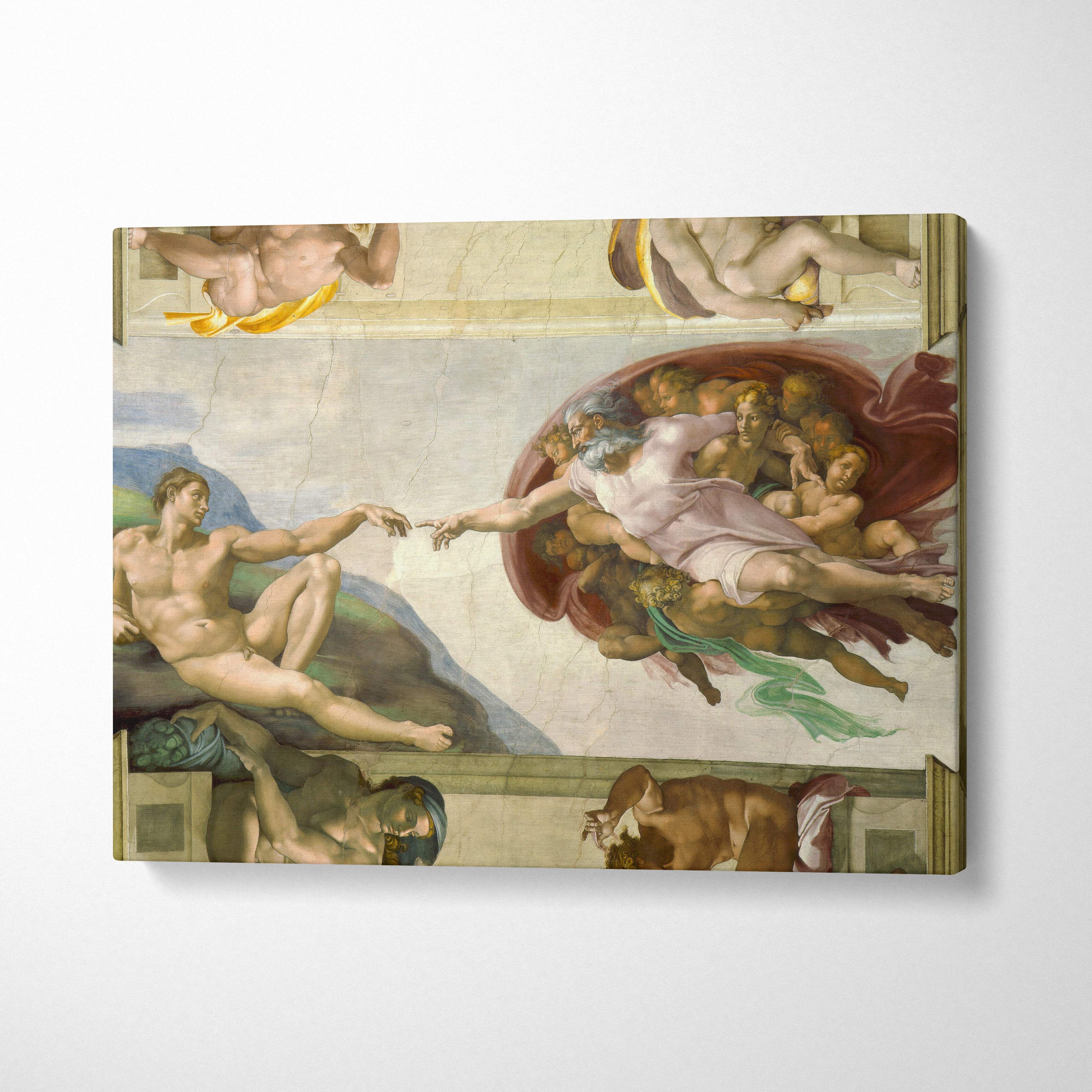 Creation of Adam by Michelangelo canvas print fresco art