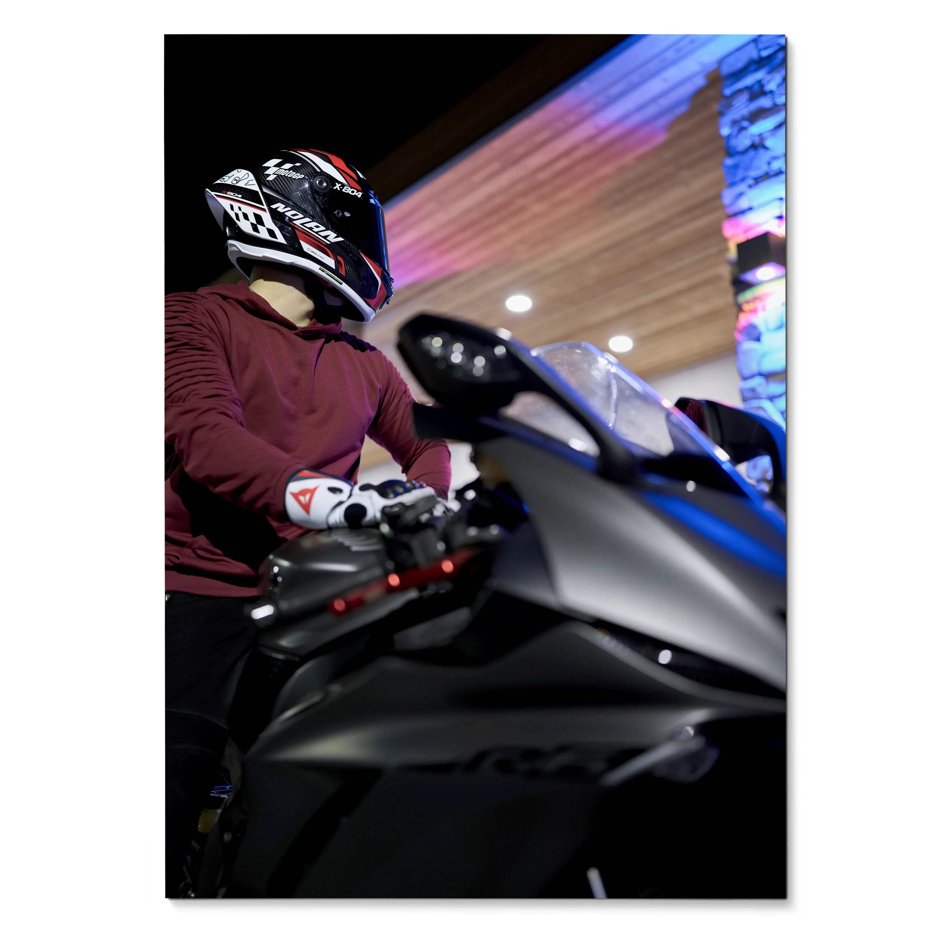 Biker Poster #054 - Male | Nolan X-804 Helmet | Yamaha R6 Motorcycle - Throttle Designs