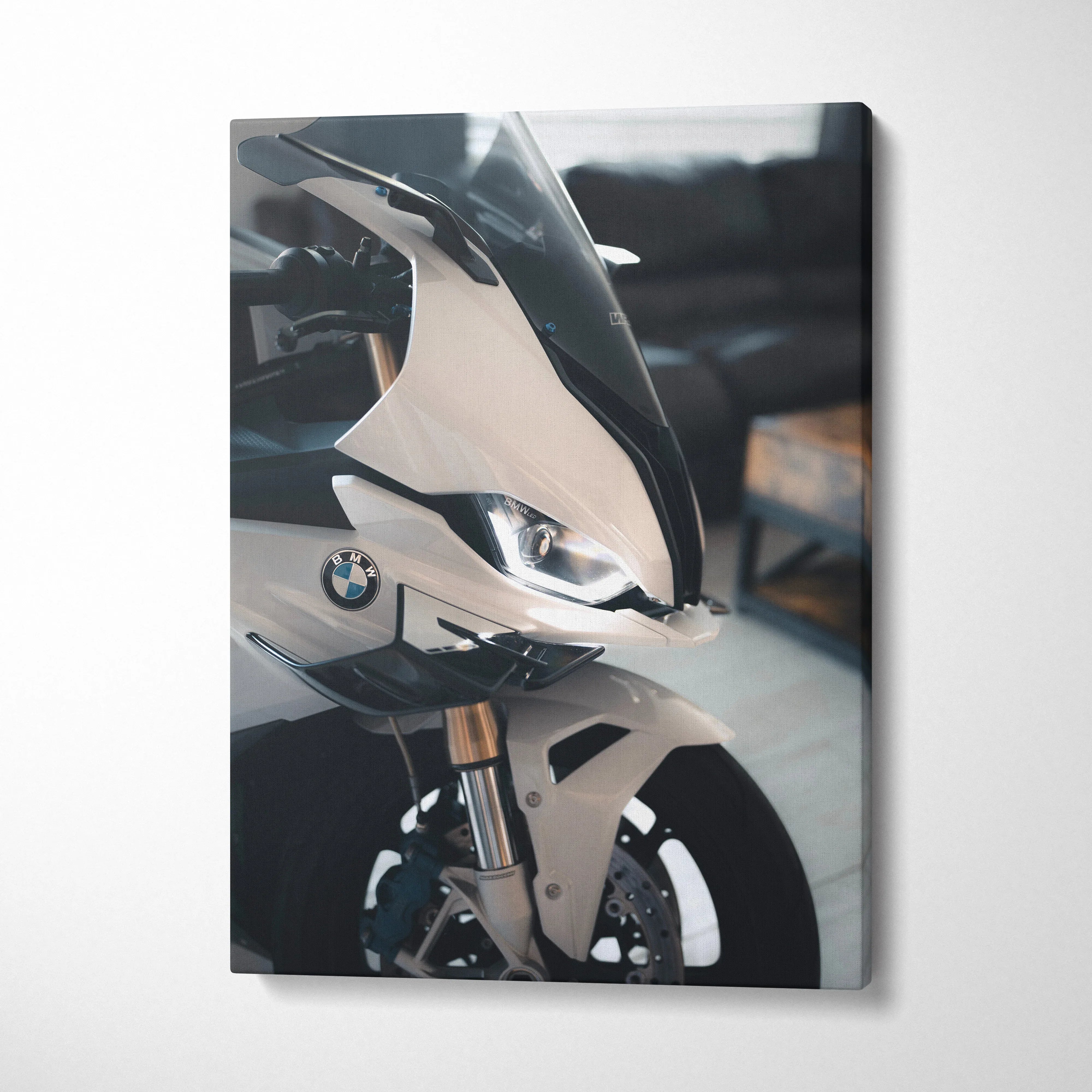 BMW Inspired S1000RR High Resolution Museum Quality Vertical Canvas Print #003 - Throttle Designs