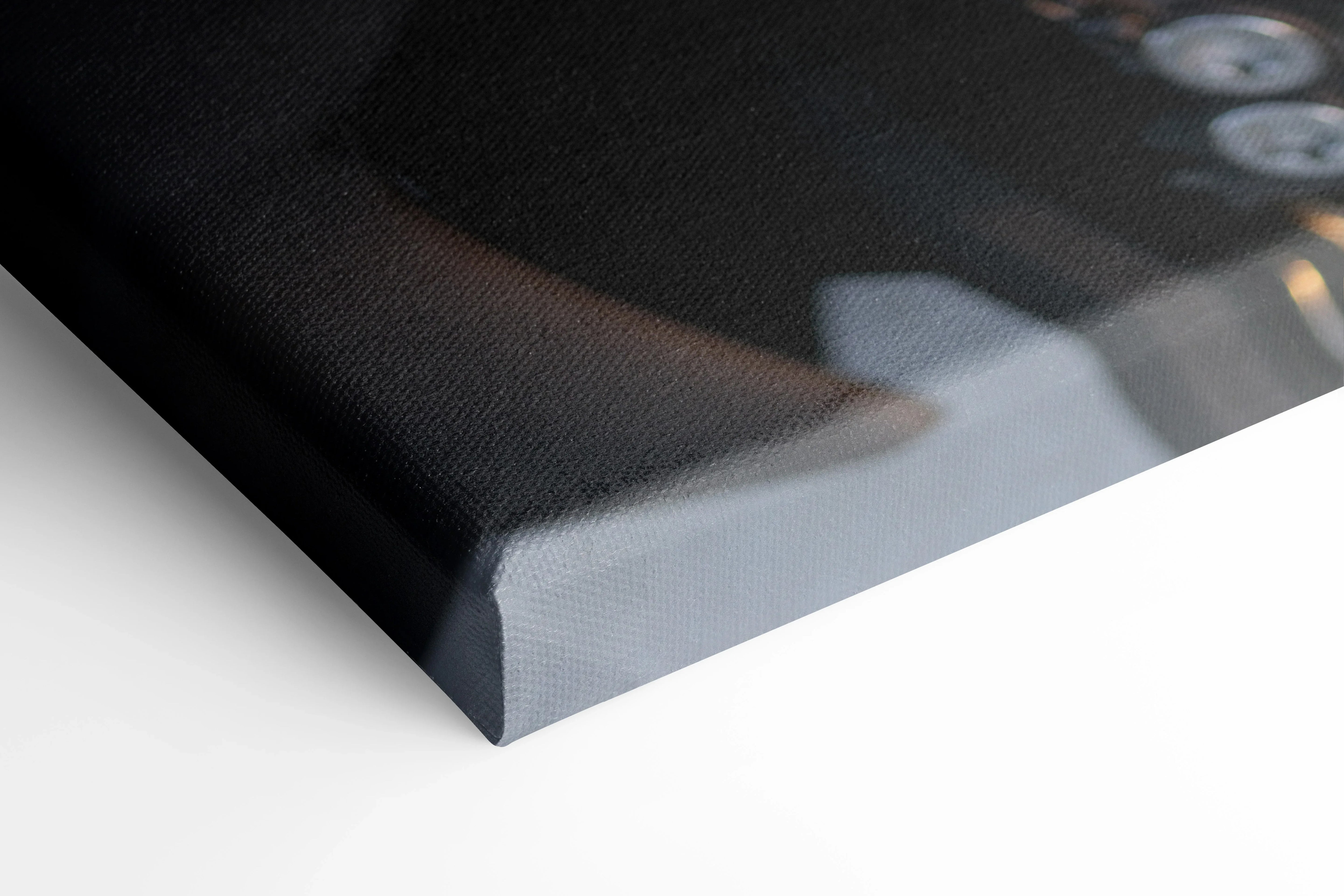 Close-up detail of Yamaha R6 motorcycle canvas art with high-resolution, museum-quality wall art texture.