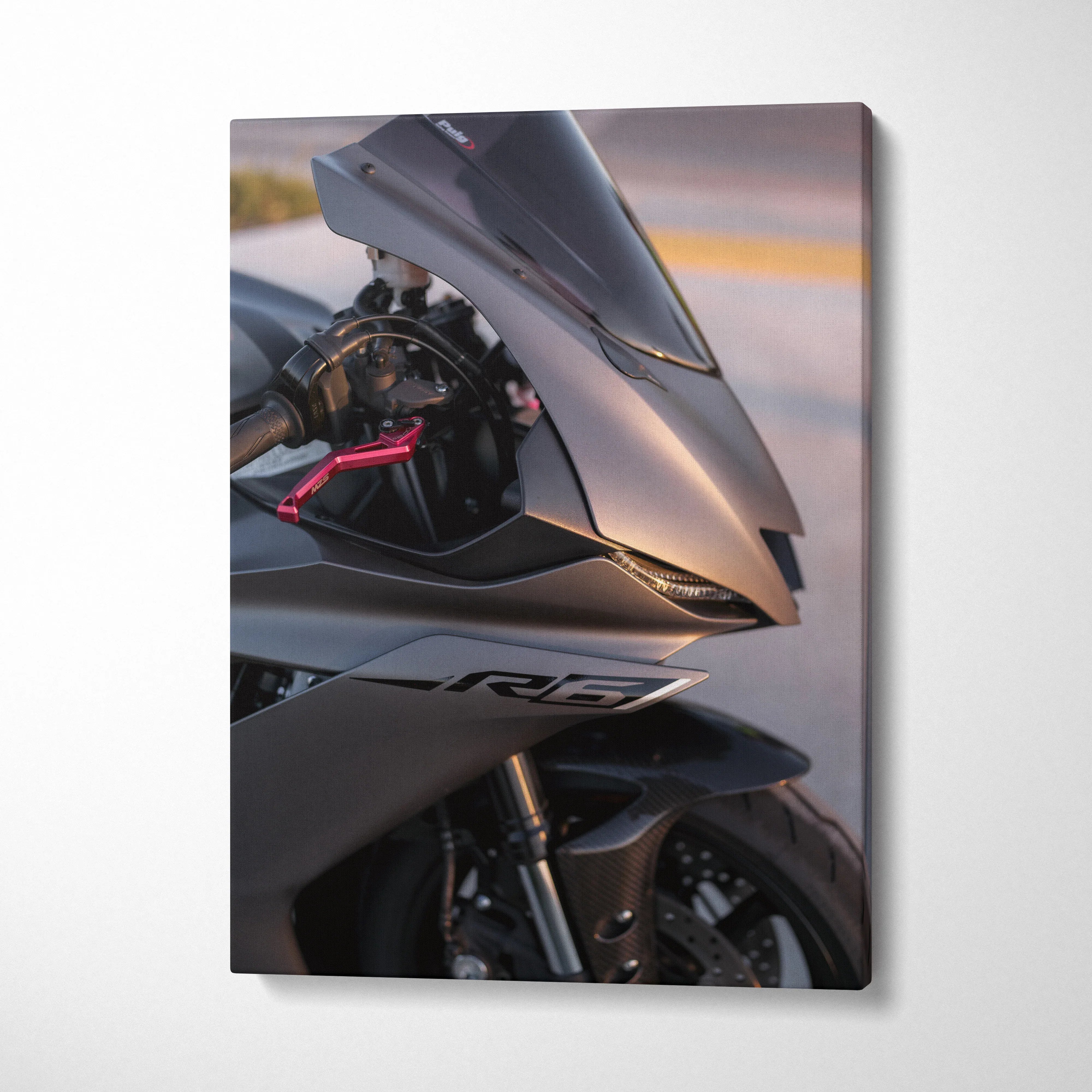 Yamaha R6 High Resolution Museum Quality Vertical Motorcycle Canvas Print #008 - Throttle Designs
