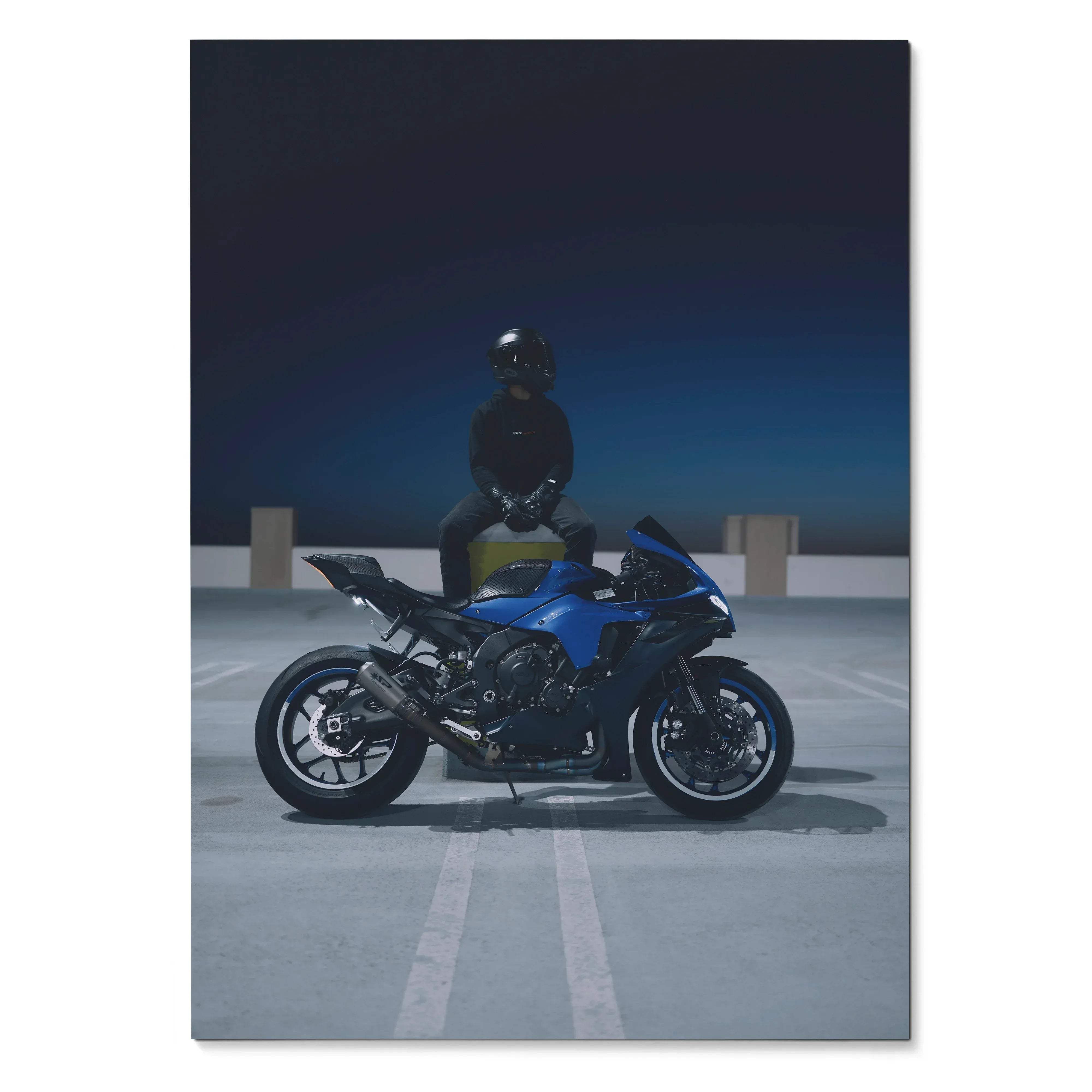 Biker Poster #057 - Male | Bell Race Star DLX Flex Helmet | Yamaha R1 Motorcycle - Throttle Designs
