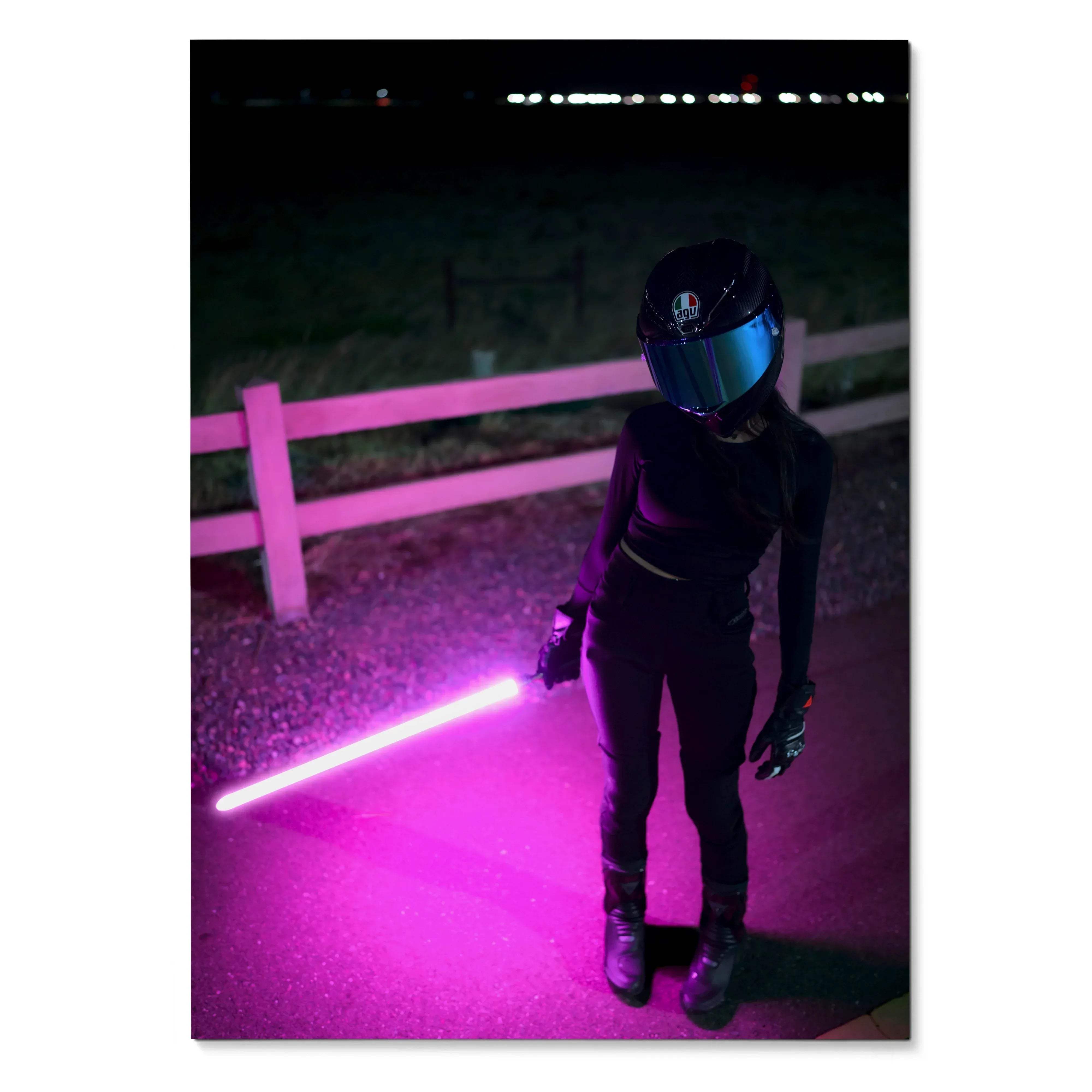 Biker Poster #116 - Female | AGV Pista Helmet | Aprilia RSV4 Motorcycle | Star Wars Inspired Theme - Throttle Designs