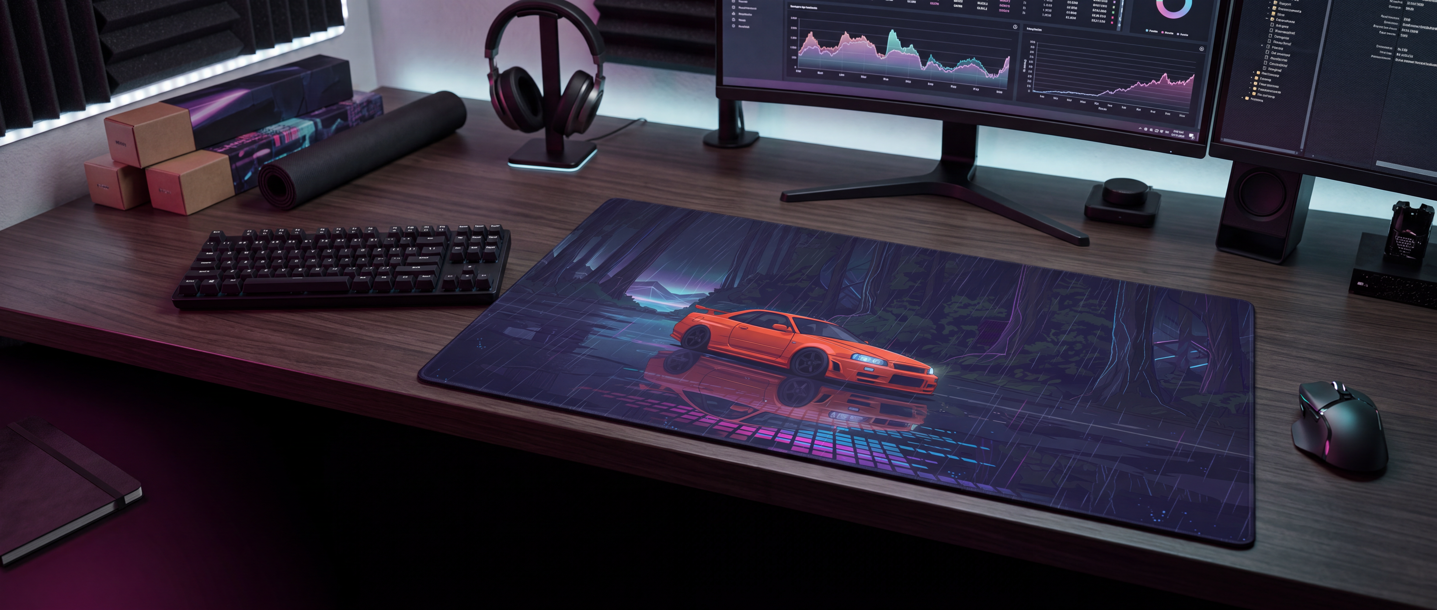 Vaporwave JDM Cars Gaming Mouse Pad Collection