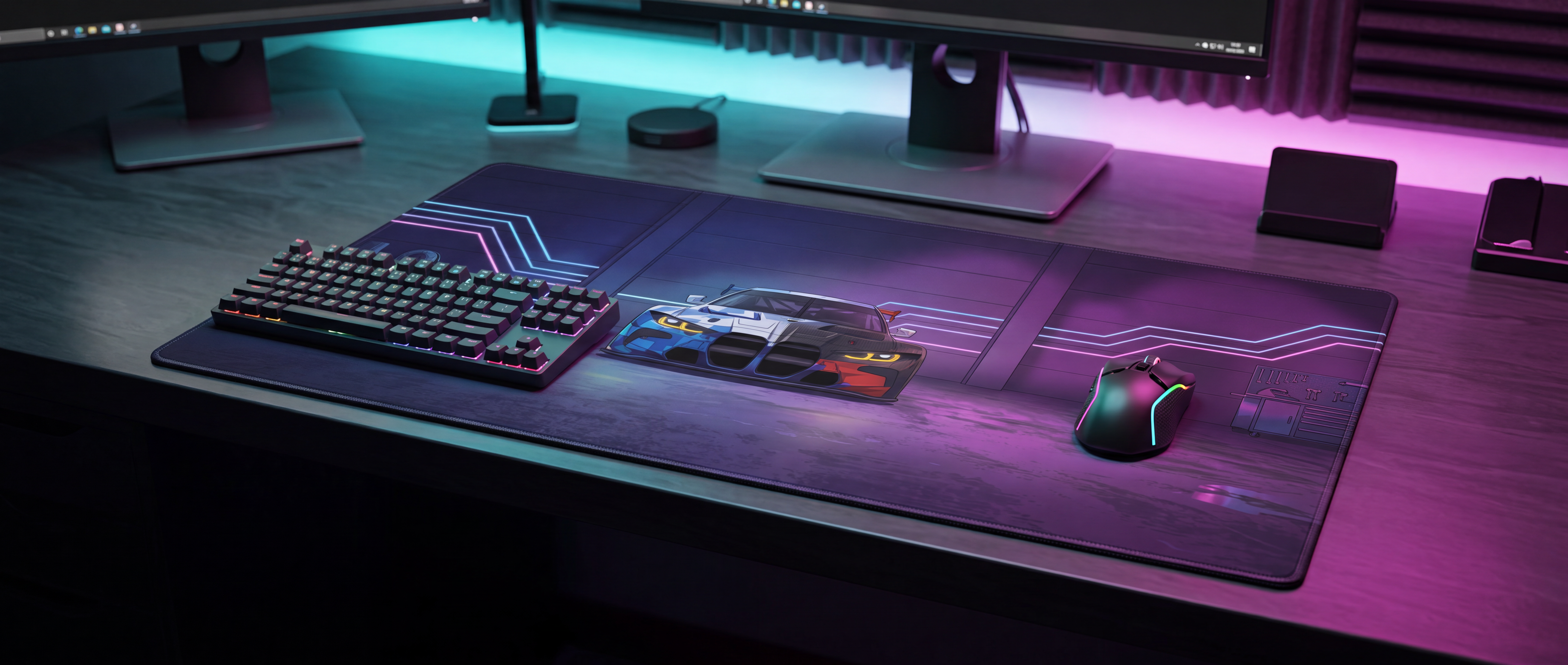 Vaporwave Euro Cars Gaming Mouse Pad Collection
