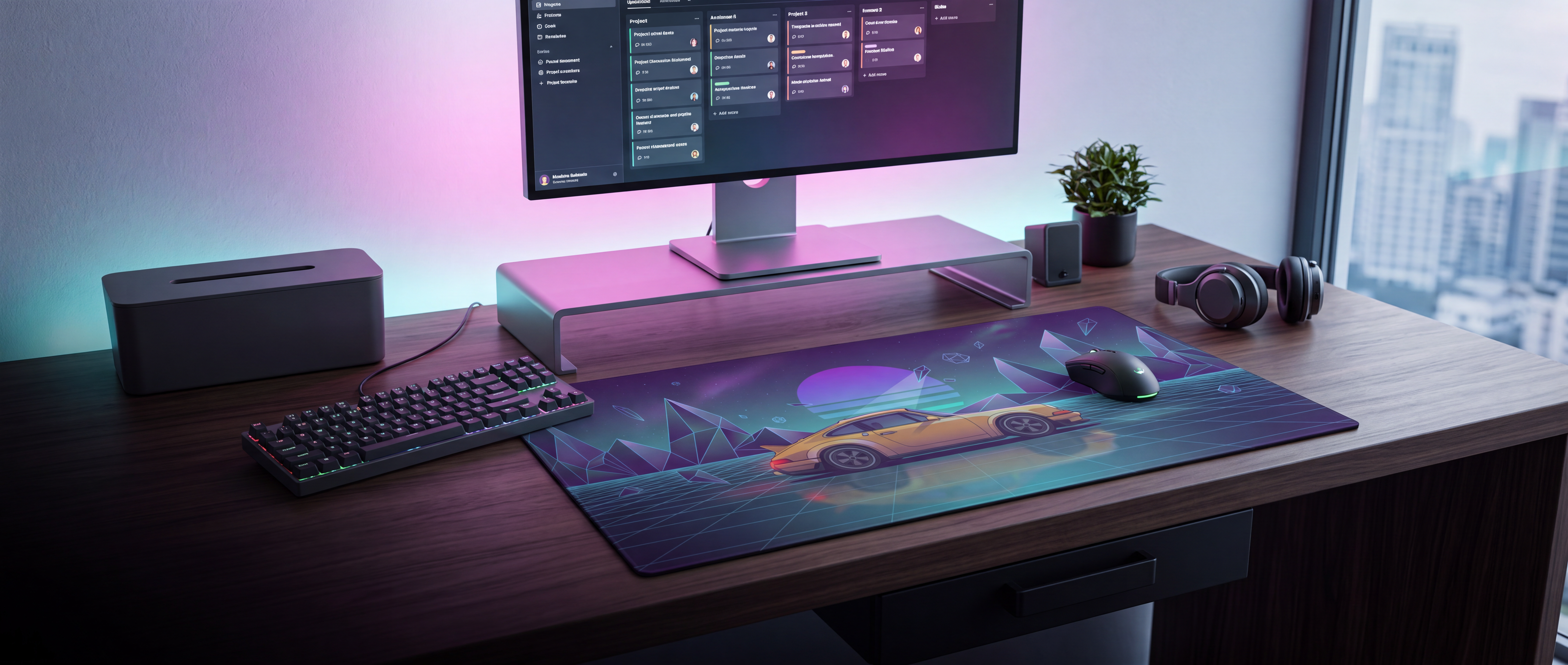 Vaporwave Classic Cars Gaming Mouse Pad Collection