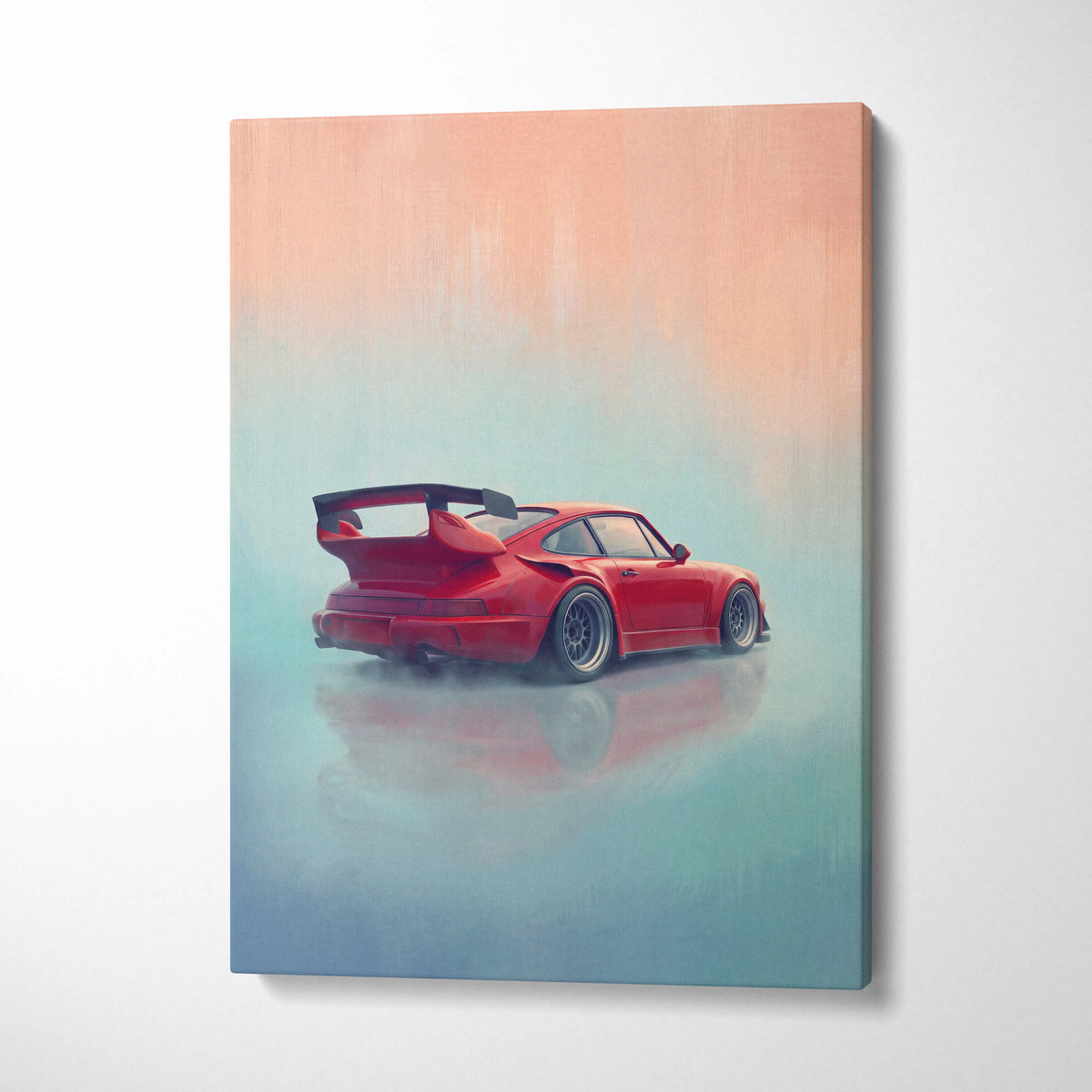 Porsche 911 Inspired Art Canvas, Retro Sports Car Wall Decor Poster