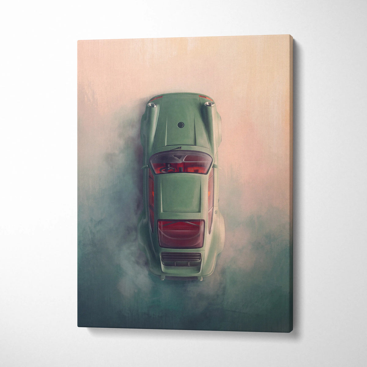 Porsche 911 Inspired Canvas Art, Retro Sports Car Wall Decor Poster