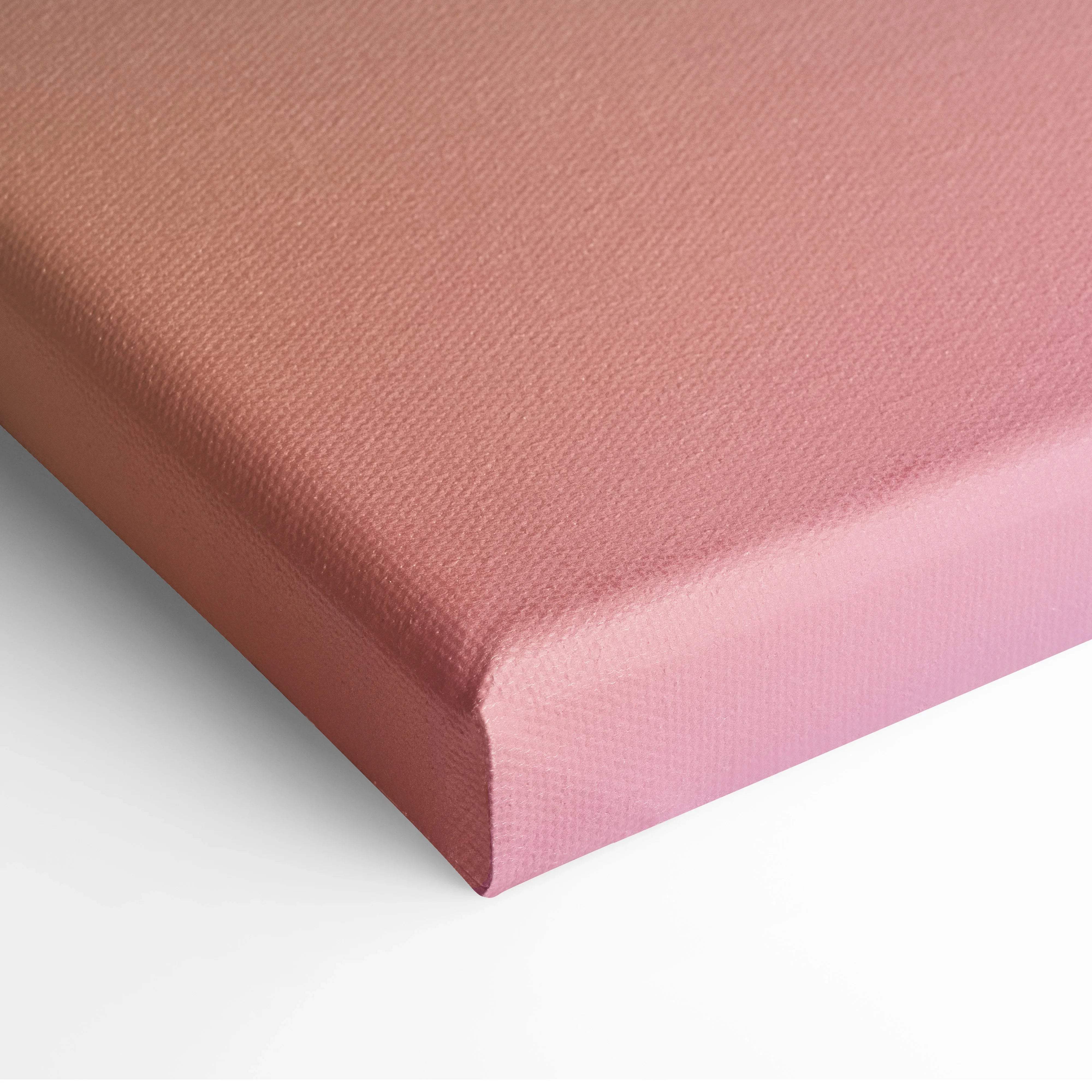 Soft rose-pink textured woven canvas back with raised edges for minimal lamp wall art